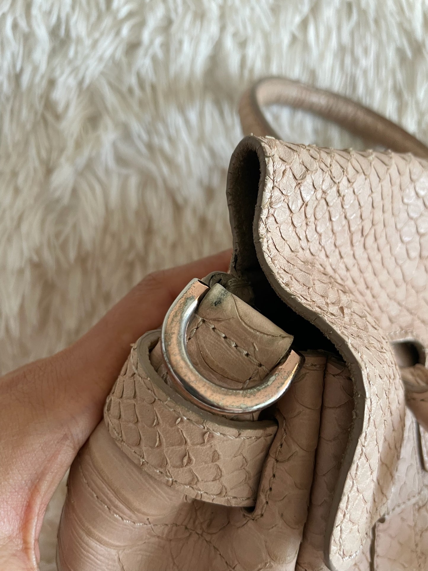 Mulberry Bayswater Limited Edition Tote Bag – Python Leather, Blush Pink