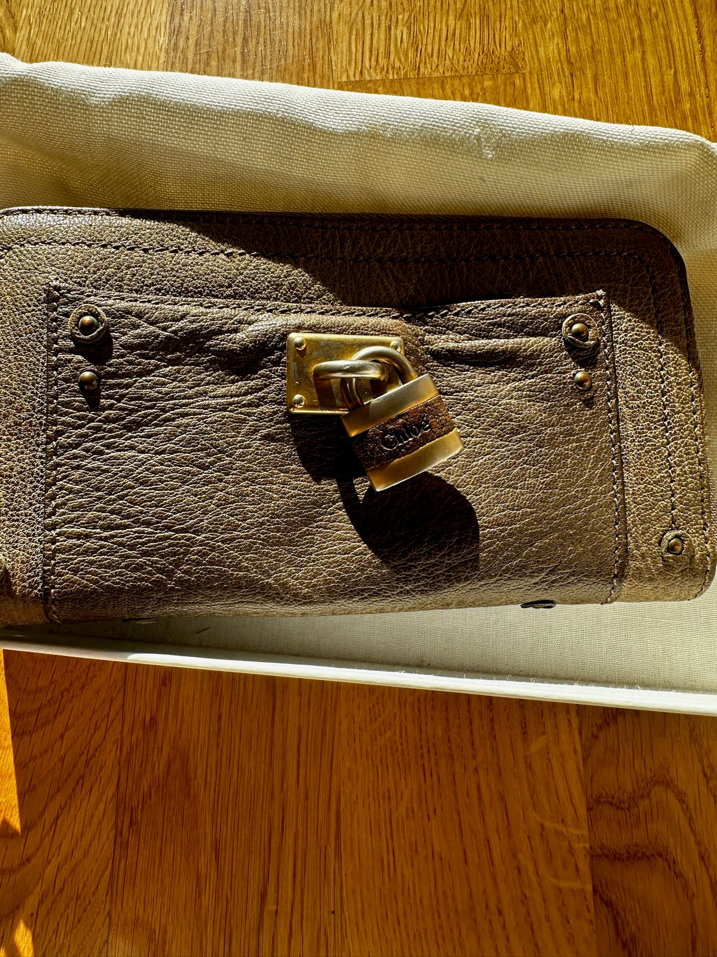 Chloé Paddington Wallet with Padlock – Brown Leather