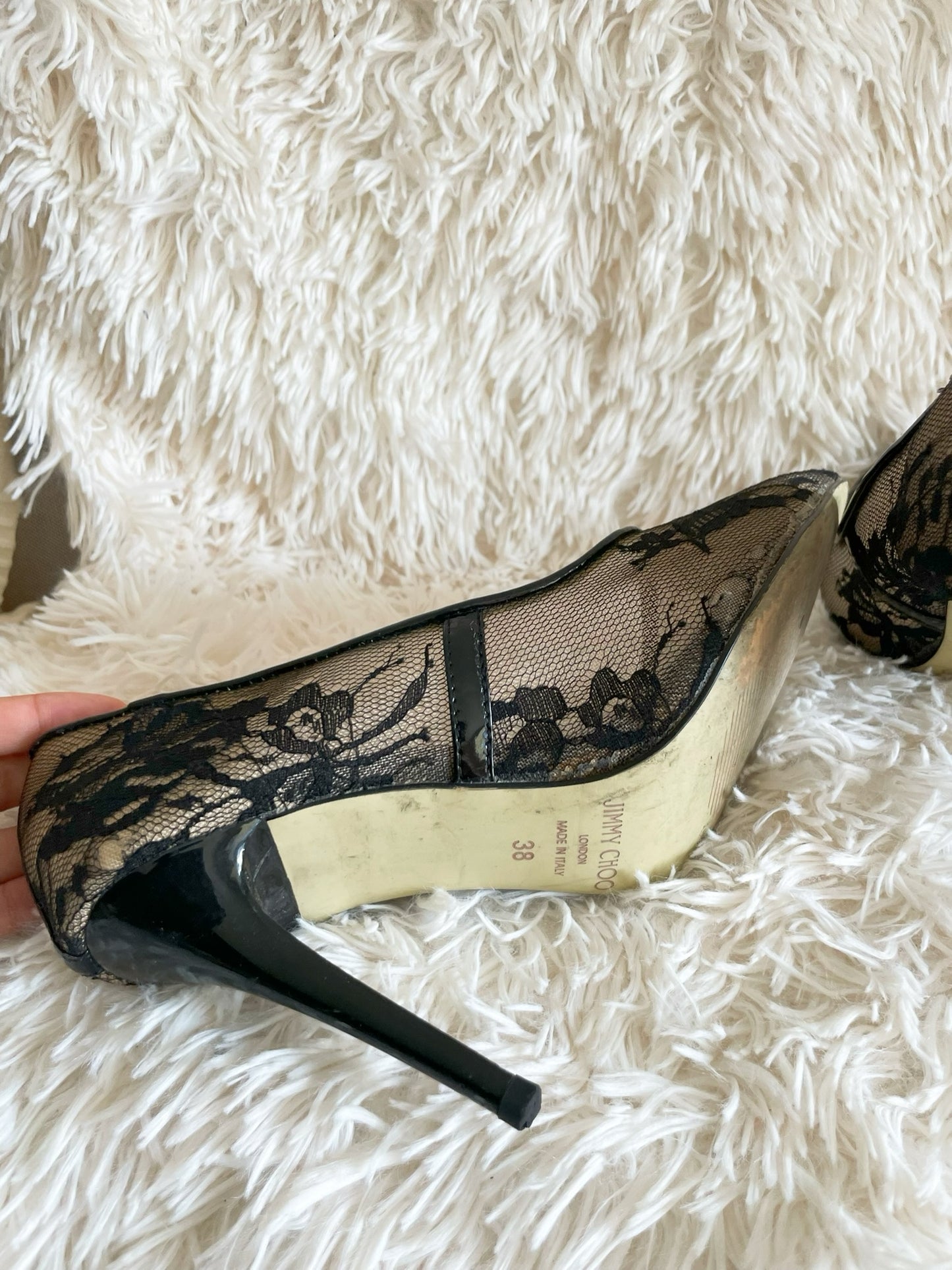Jimmy Choo Anouk Pumps – Black Lace Overlay