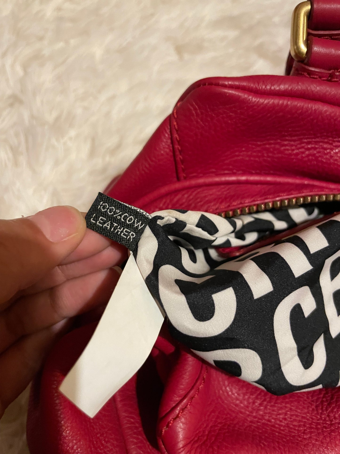 Marc by Marc Jacobs Classic Q Baby Aidan Satchel in Deep Red