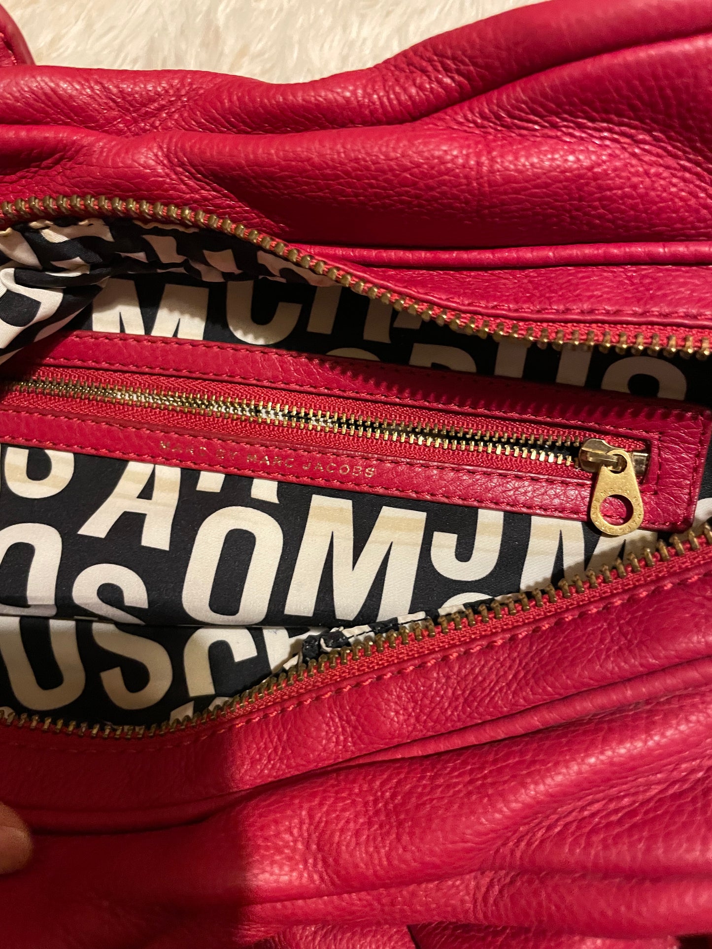 Marc by Marc Jacobs Classic Q Baby Aidan Satchel in Deep Red