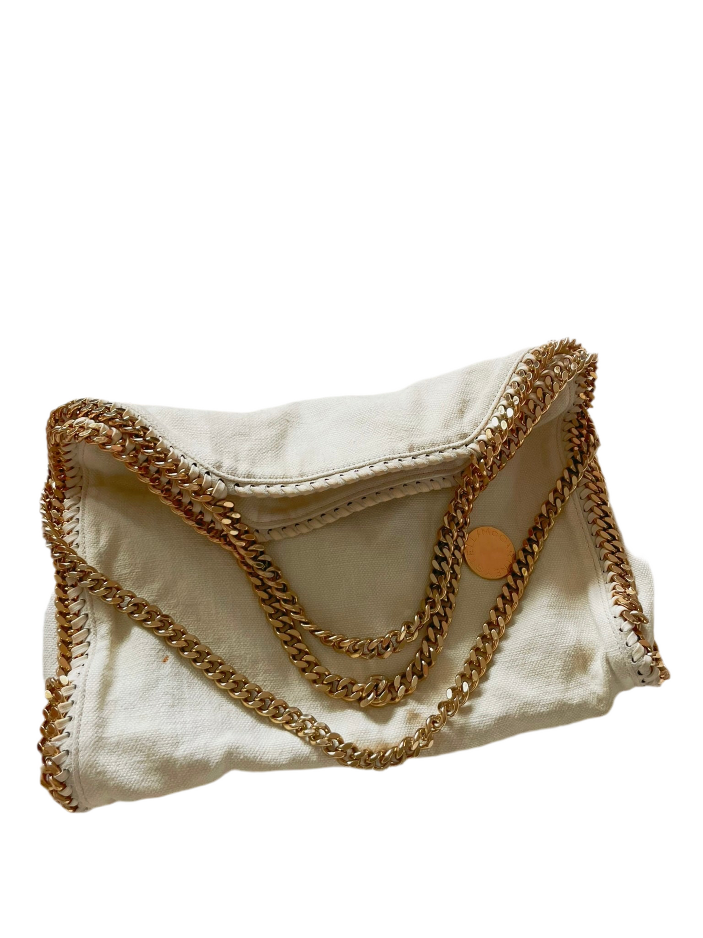 Stella McCartney Falabella Fold Over Tote – Canvas Gold Chain