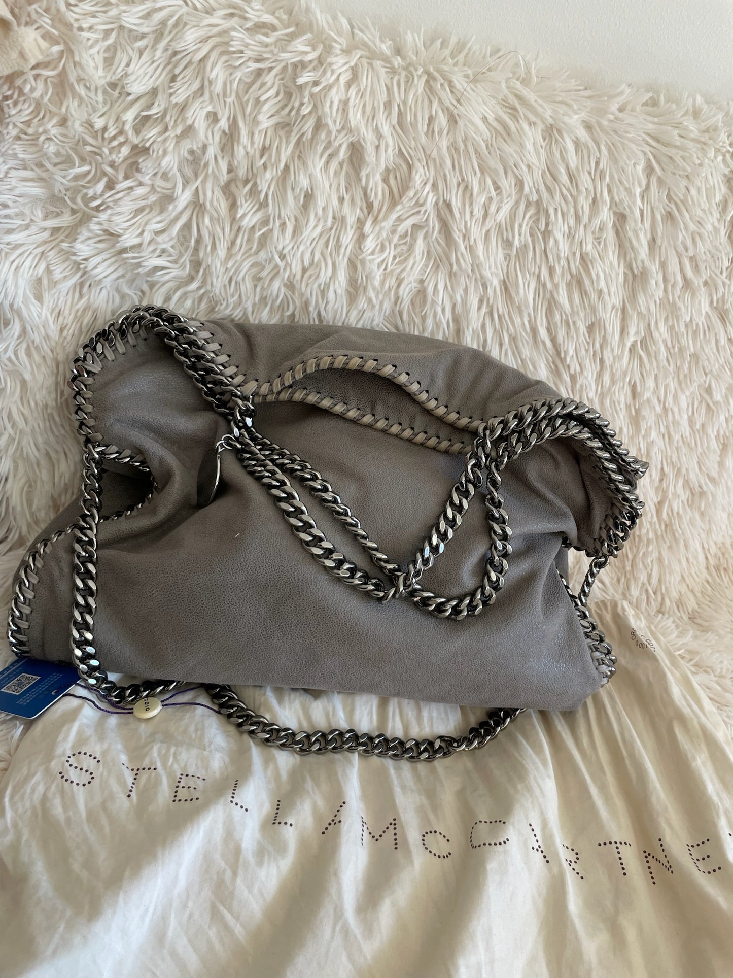 Stella McCartney Falabella Tote Bag – Shaggy Deer Faux Leather, Grey