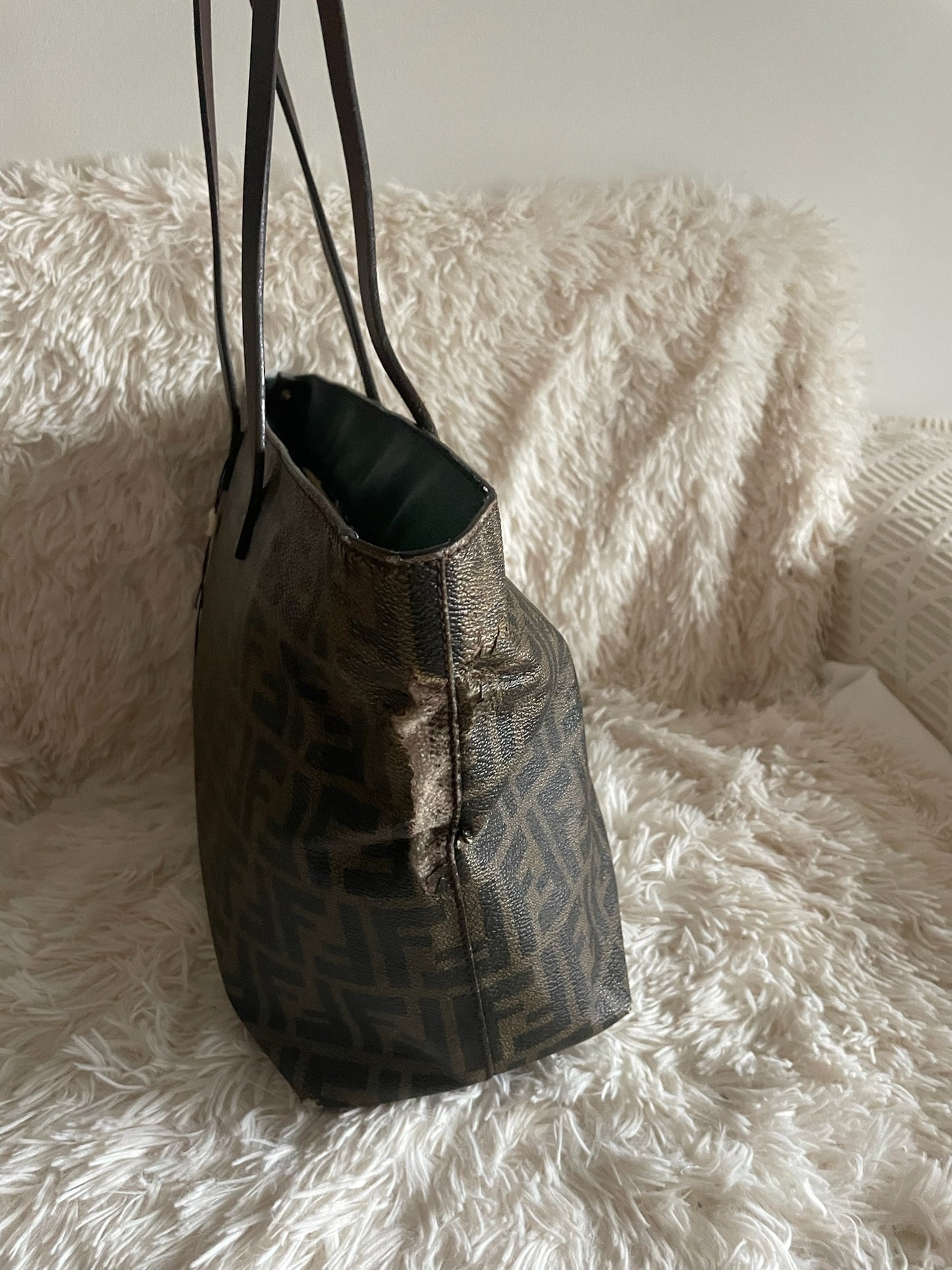 Fendi Zucca Canvas Tote Bag – Brown/Green