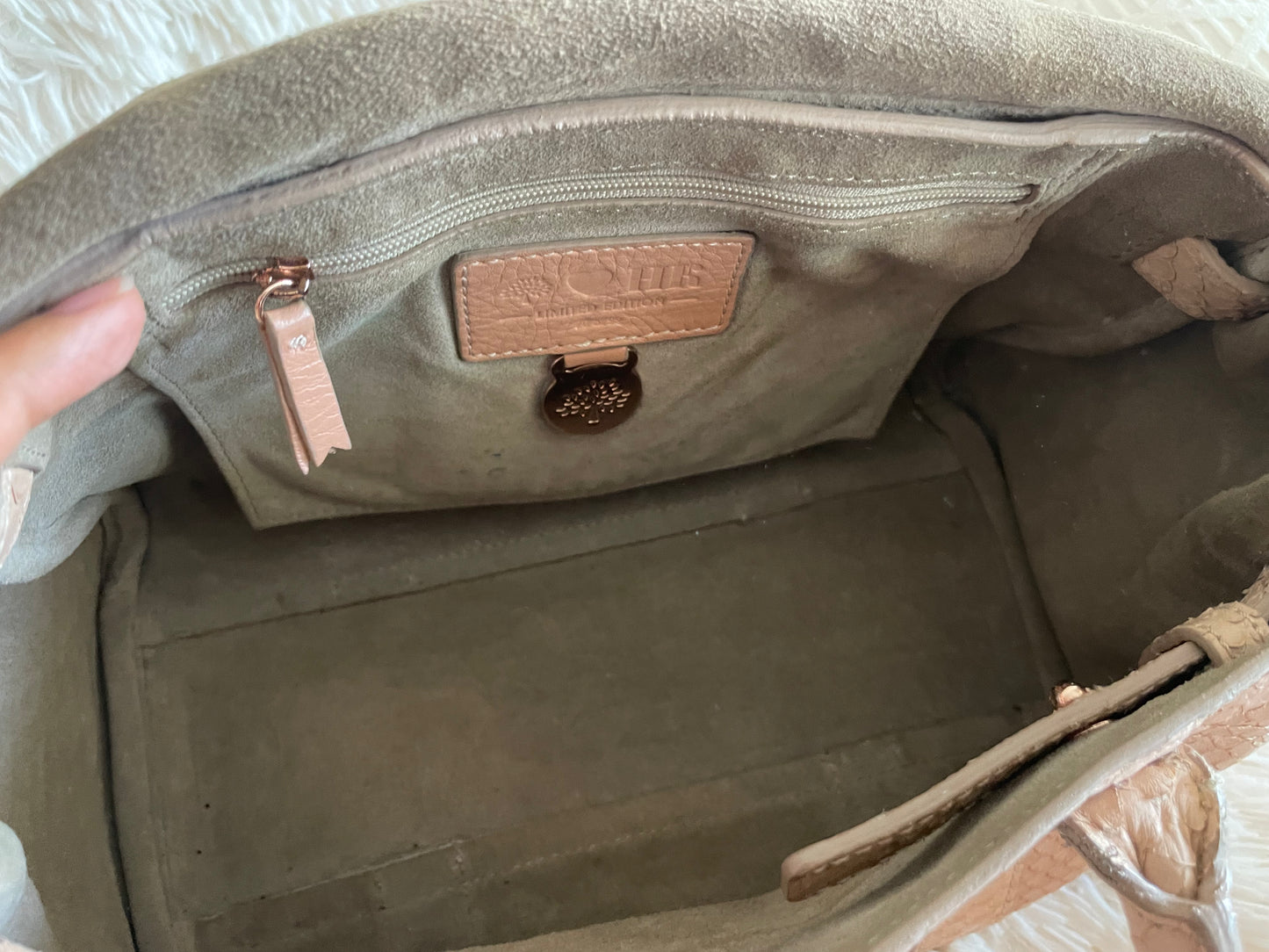 Mulberry Bayswater Limited Edition Tote Bag – Python Leather, Blush Pink