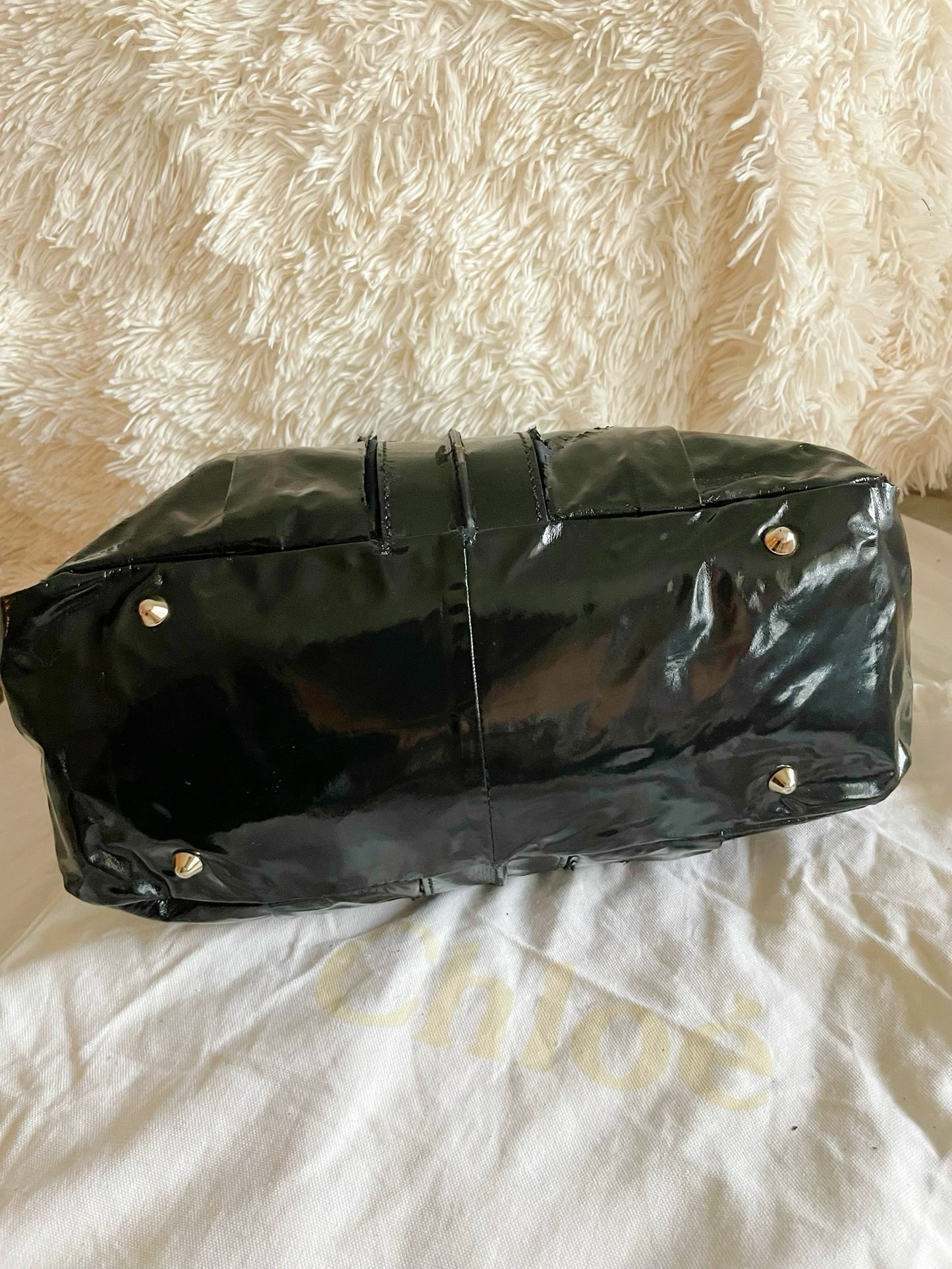 Chloé Patent Leather Satchel Bag – Black