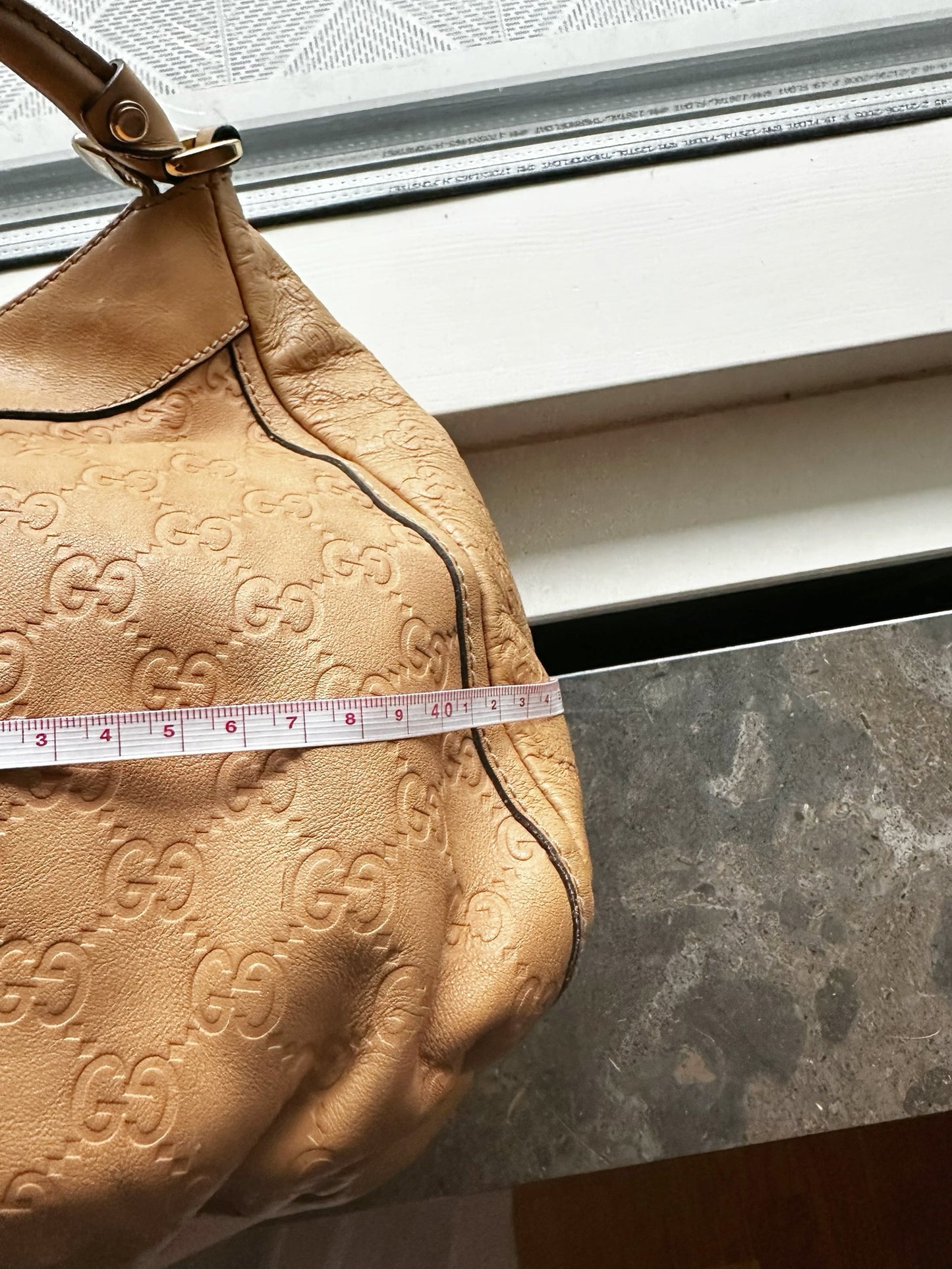 Gucci Jackie O GG Embossed Leather Hobo Bag – Beige