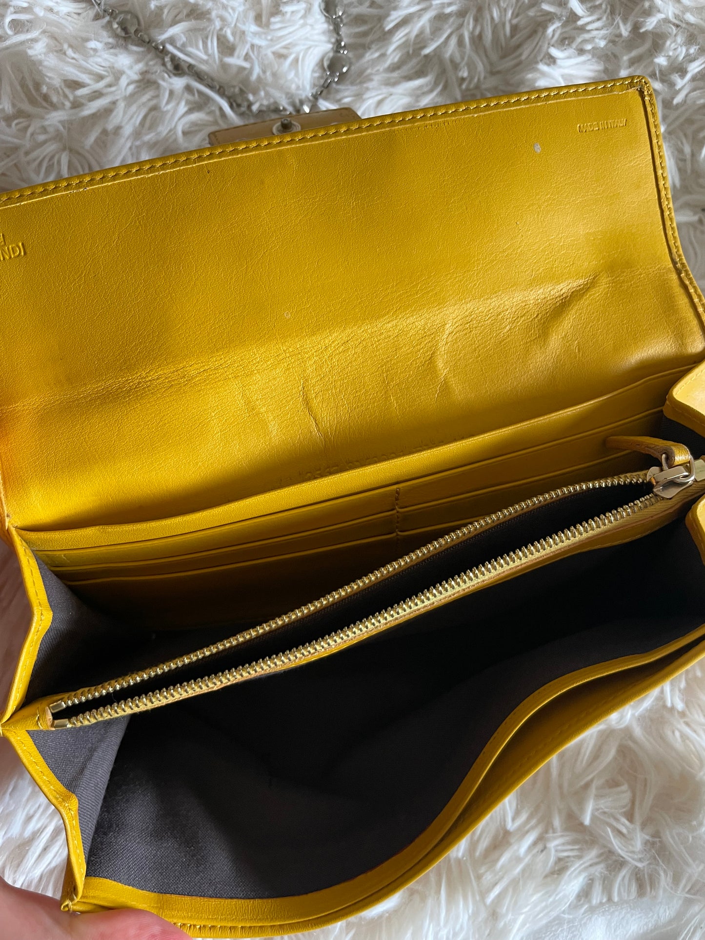 Fendi Zucca Canvas Baguette Bag – Brown/Yellow