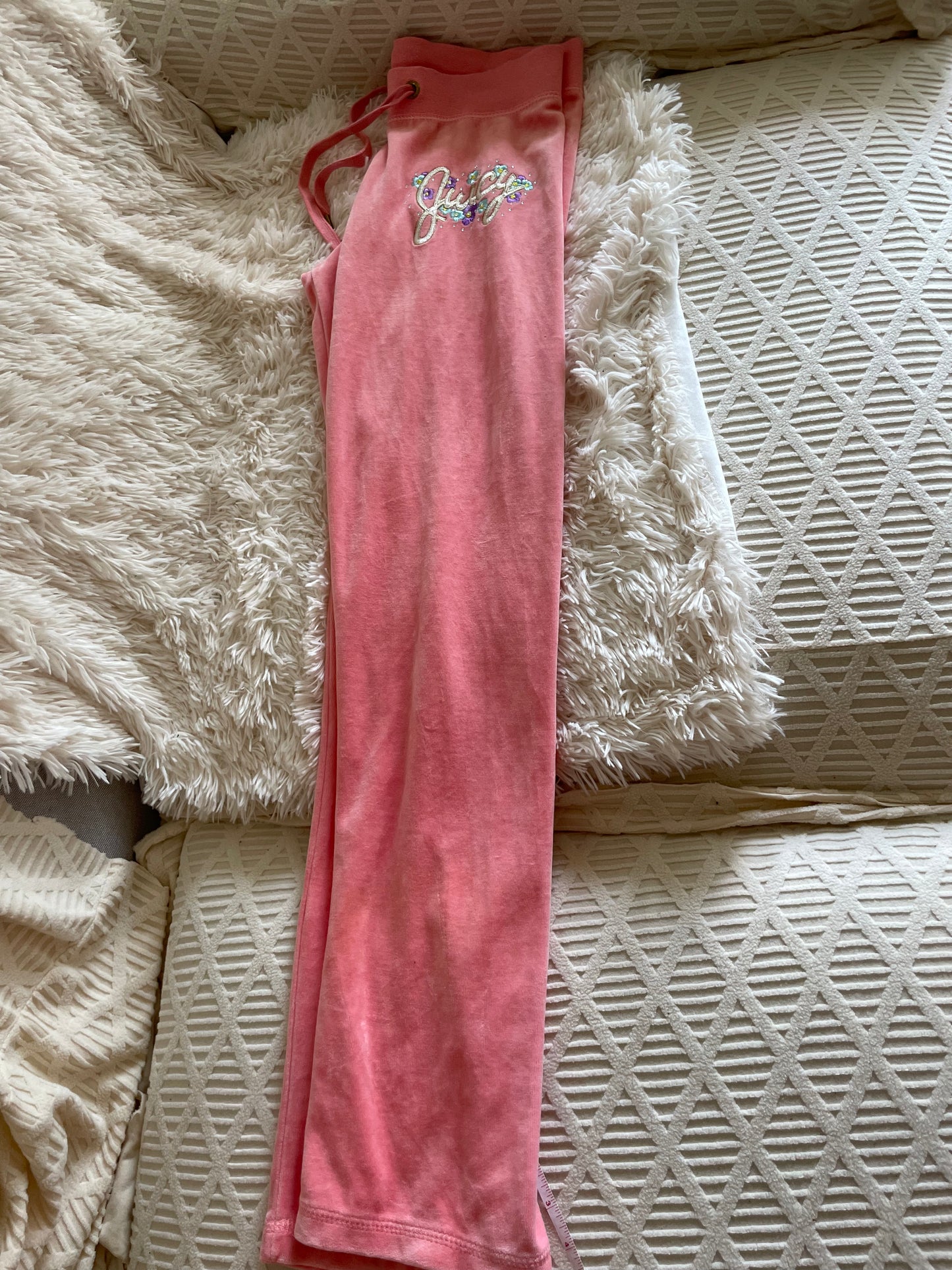 Juicy Couture Velour Tracksuit – Pink Floral Embellished