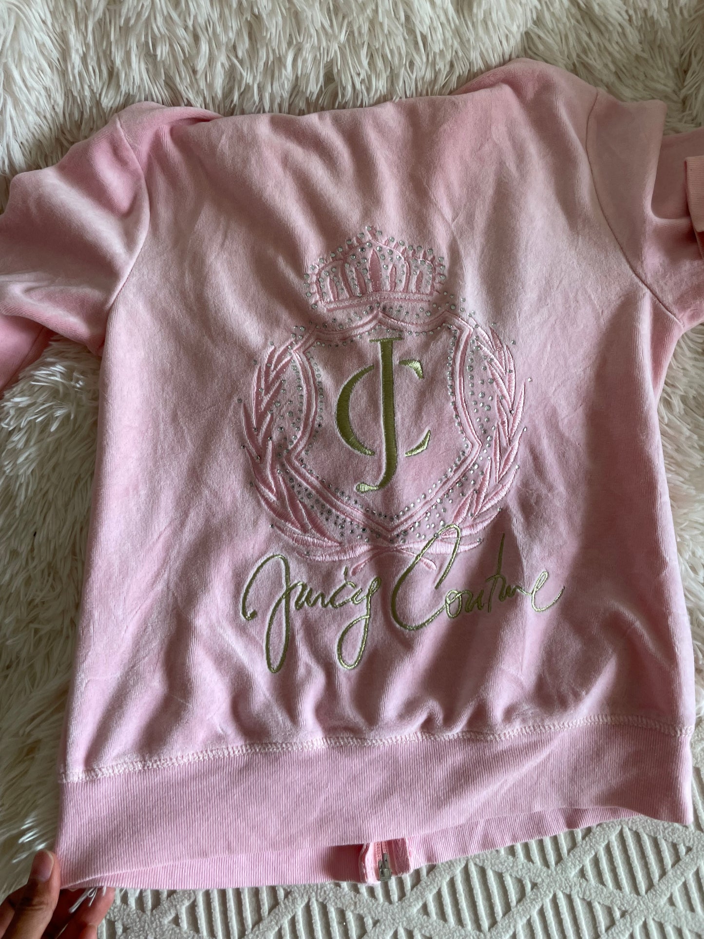 Juicy Couture Velour Hoodie – Pink, Size S
