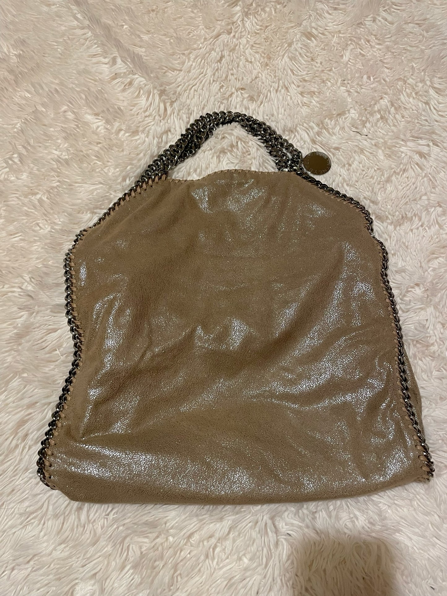 Stella McCartney Falabella Fold-Over Tote Bag – Shimmer Taupe