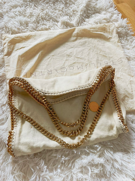 Stella McCartney Falabella Fold Over Tote – Canvas Gold Chain