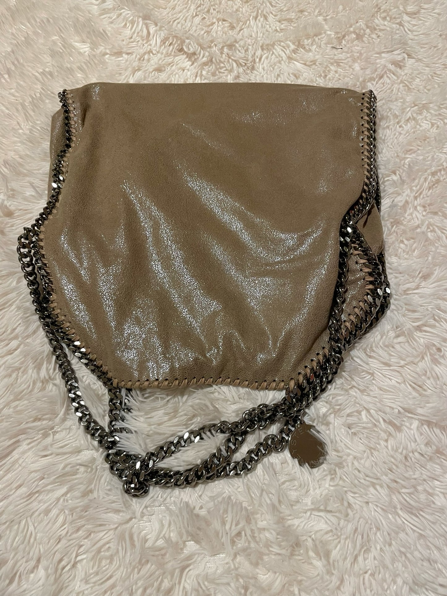 Stella McCartney Falabella Fold-Over Tote Bag – Shimmer Taupe