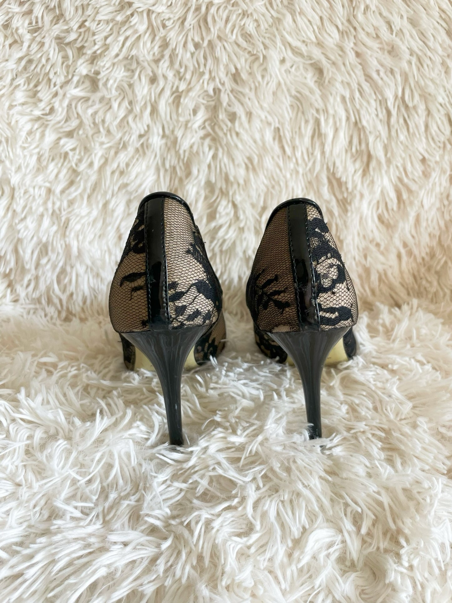 Jimmy Choo Anouk Pumps – Black Lace Overlay