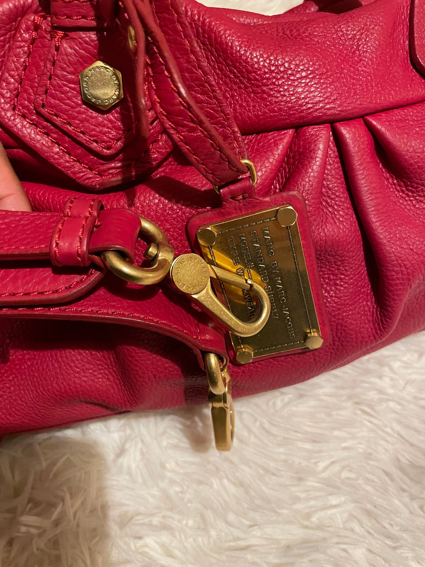 Marc by Marc Jacobs Classic Q Baby Aidan Satchel in Deep Red