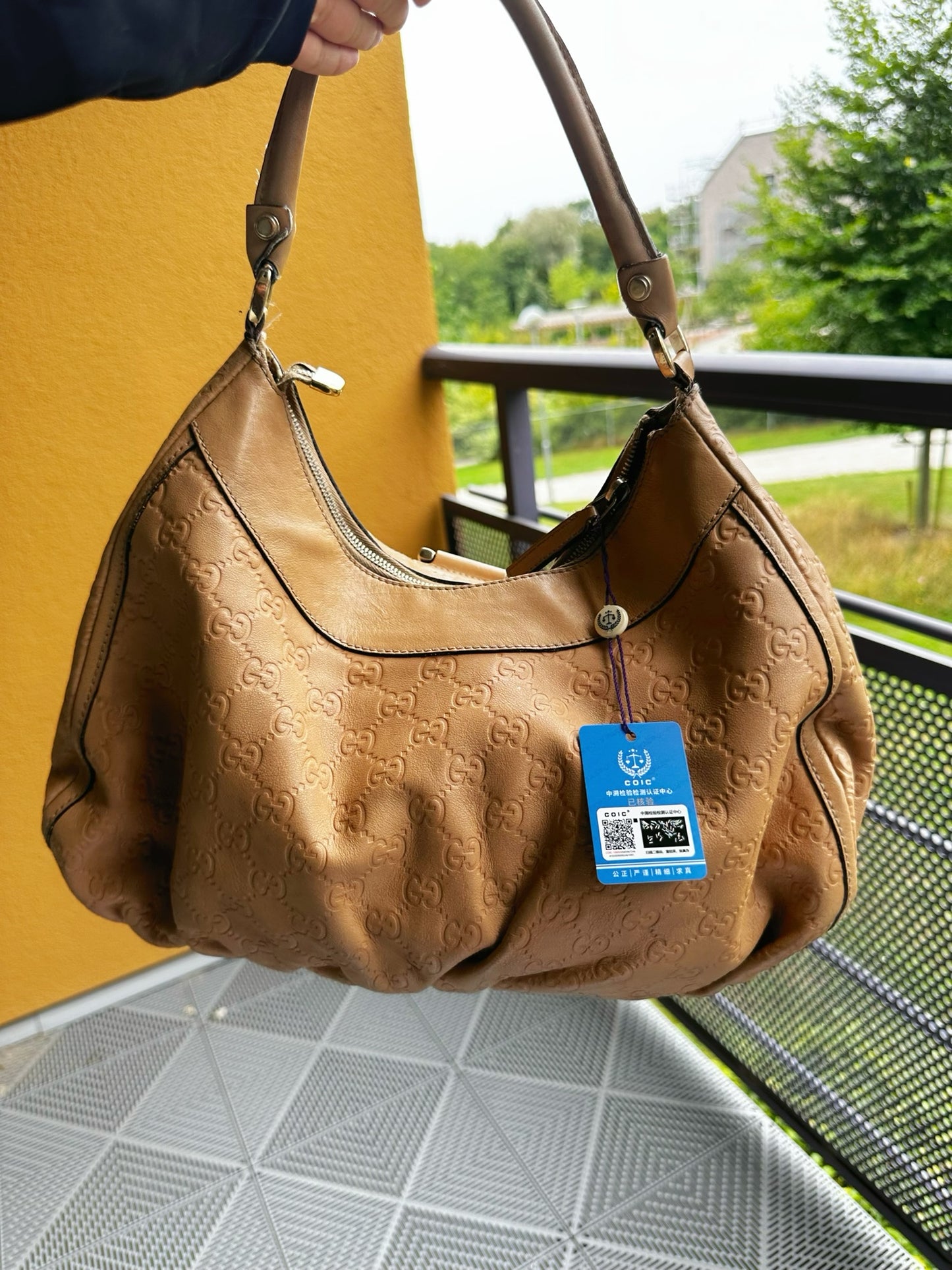 Gucci Jackie O GG Embossed Leather Hobo Bag – Beige