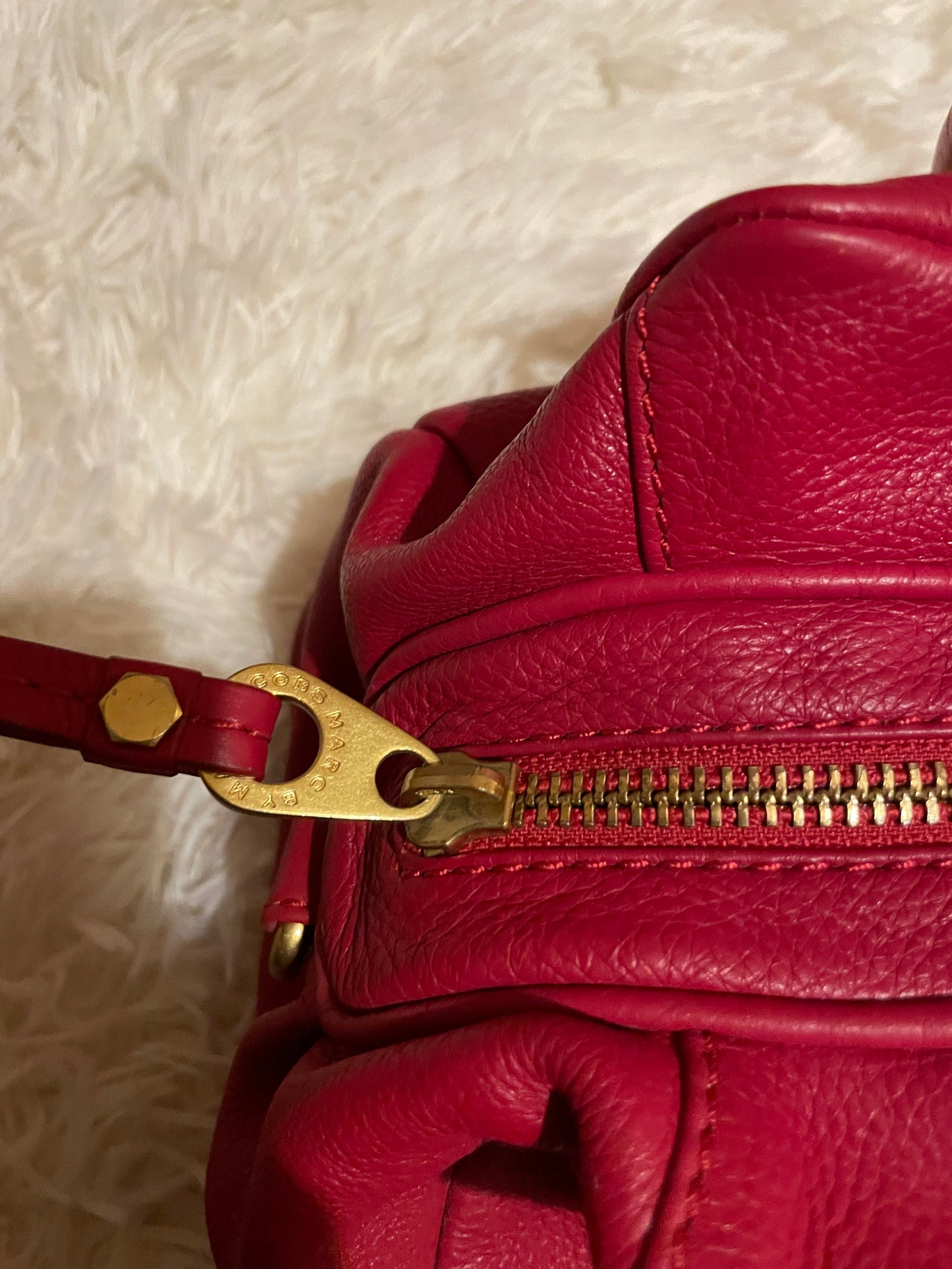 Marc by Marc Jacobs Classic Q Baby Aidan Satchel in Deep Red