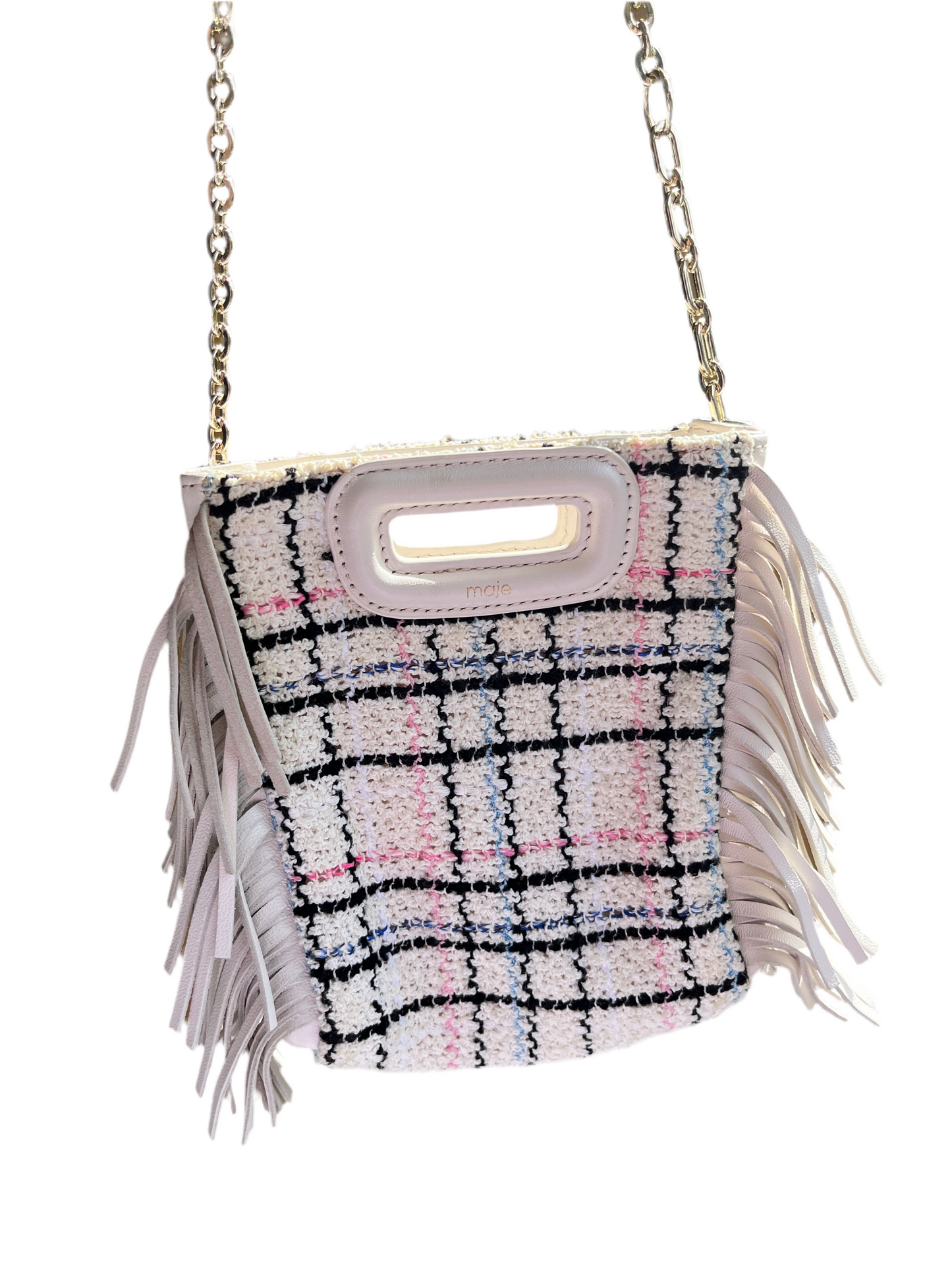 Maje M Mini Tweed Frynsetaske – Flerfarvet