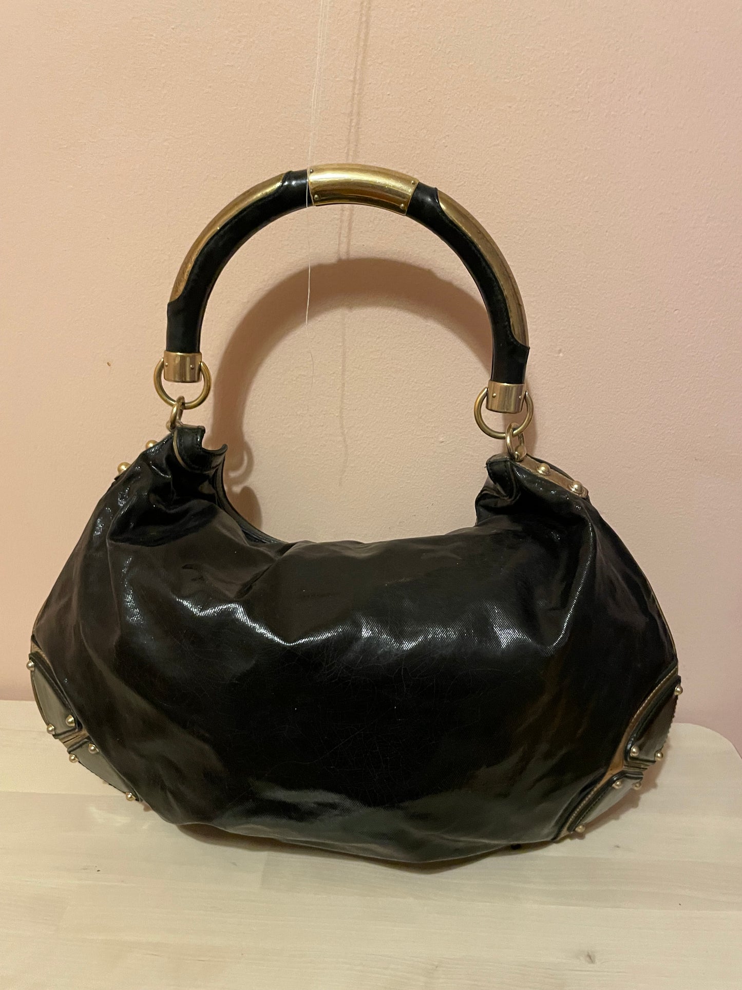 Gucci Indy Patent Ombre Leather Hobo Bag