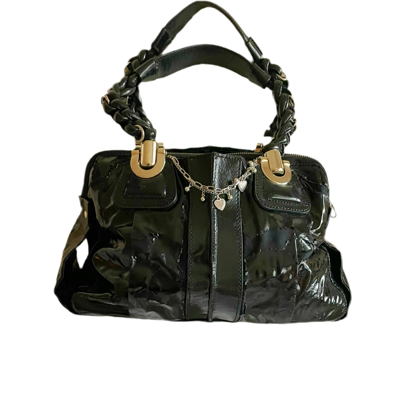 Chloé Patent Leather Satchel Bag – Black