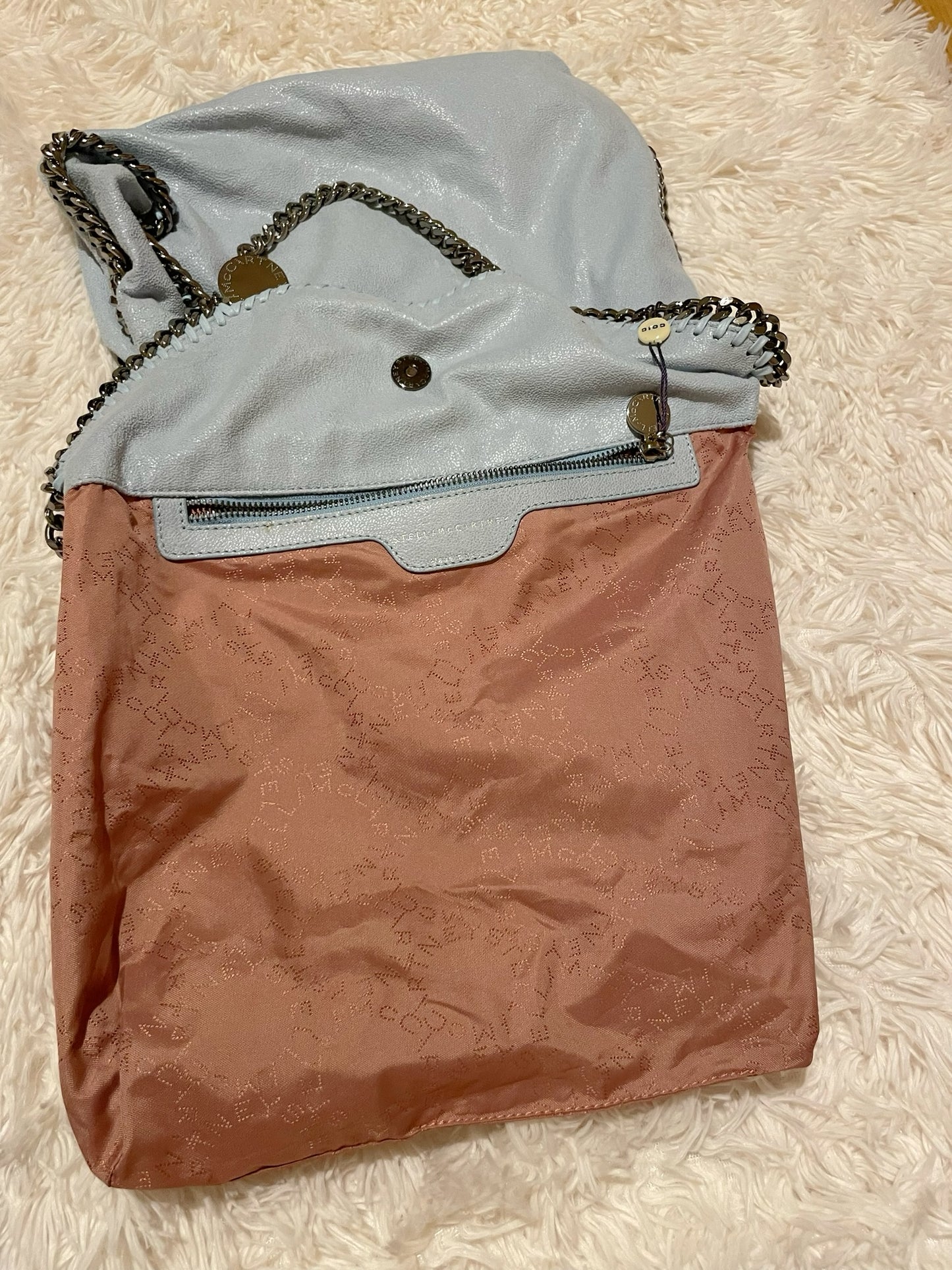 Stella McCartney Falabella Fold Over Tote – Light Blue