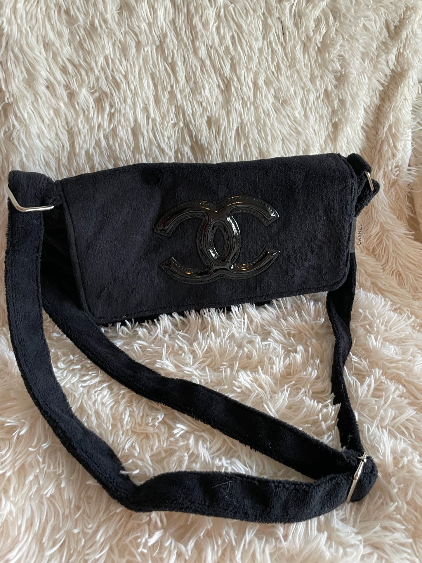 Chanel Terrycloth Shoulder Bag – Black