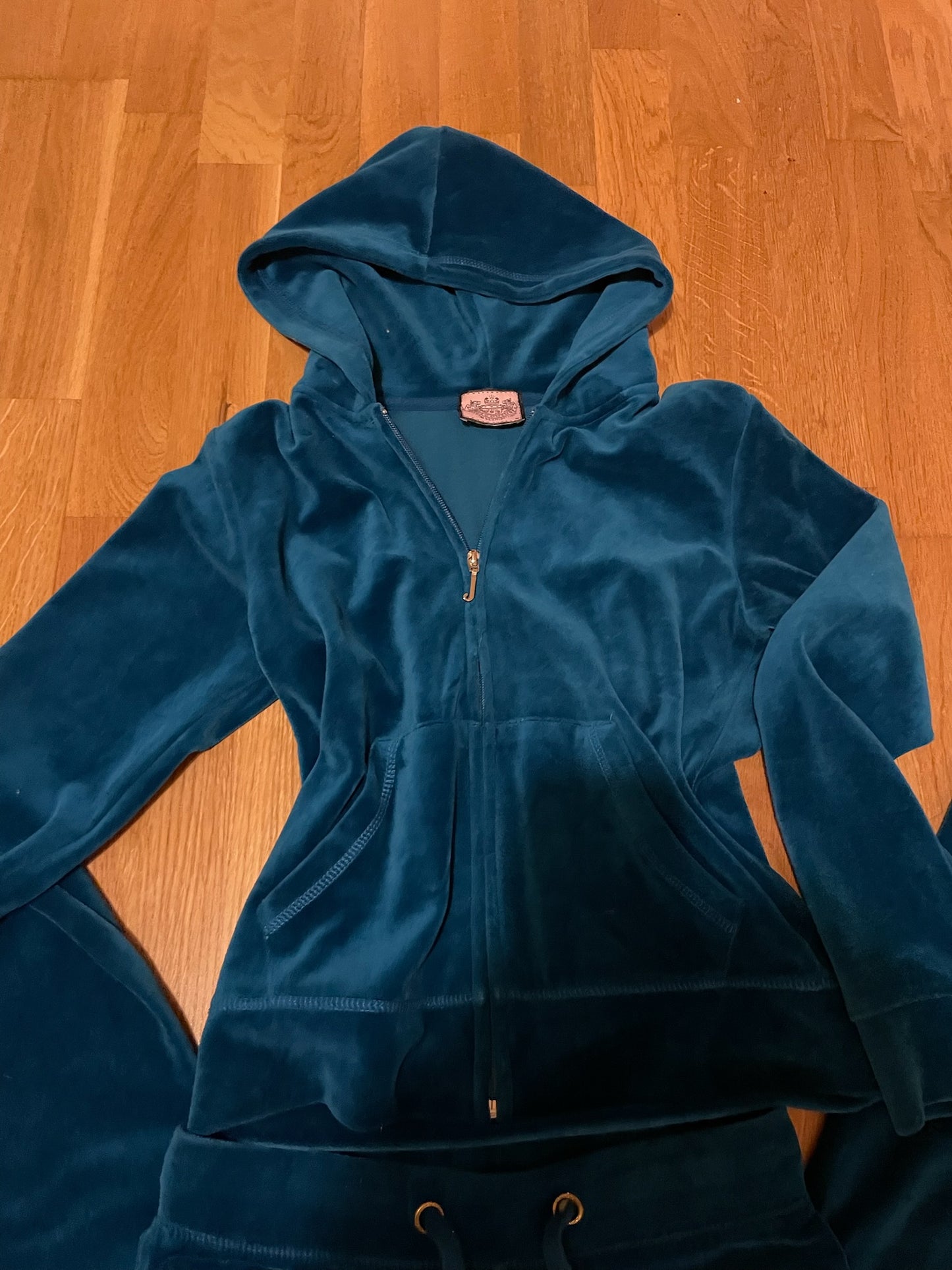 Juicy Couture Velour Tracksuit Set – Teal Blue, Hoodie & Pants