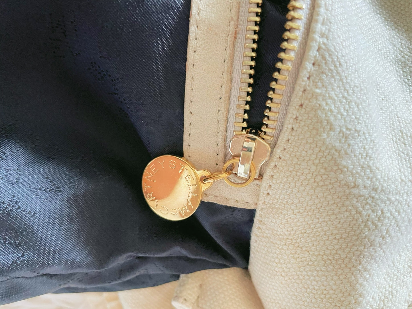 Stella McCartney Falabella Fold Over Tote – Canvas Gold Chain