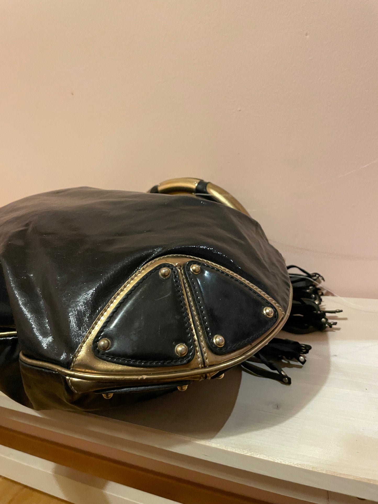 Gucci Indy Patent Ombre Leather Hobo Bag