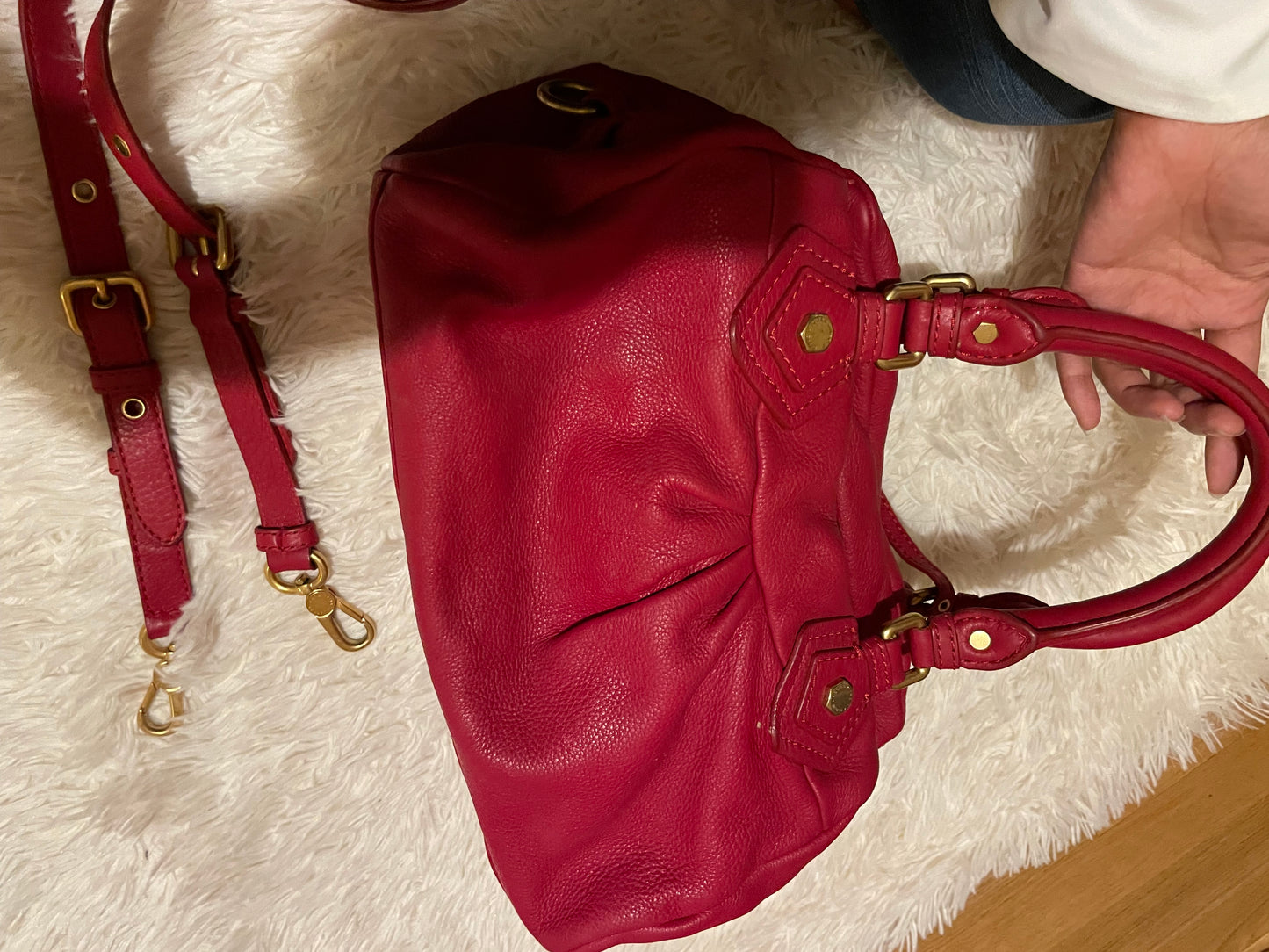 Marc by Marc Jacobs Classic Q Baby Aidan Satchel in Deep Red