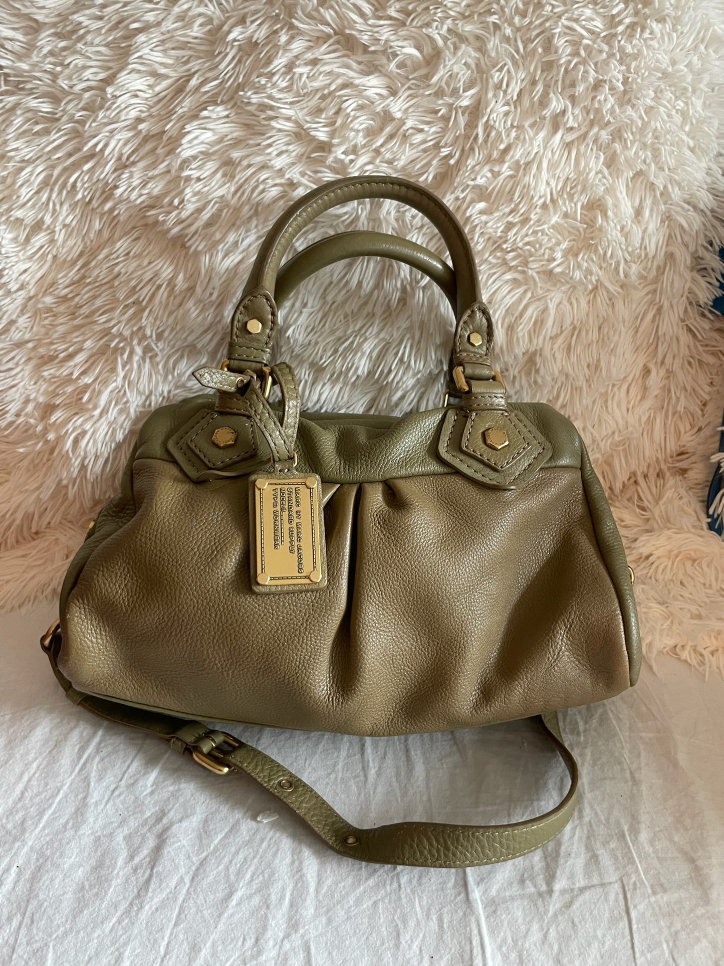 Marc by Marc Jacobs Classic Q Baby Aidan Satchel Bag– Olive Green