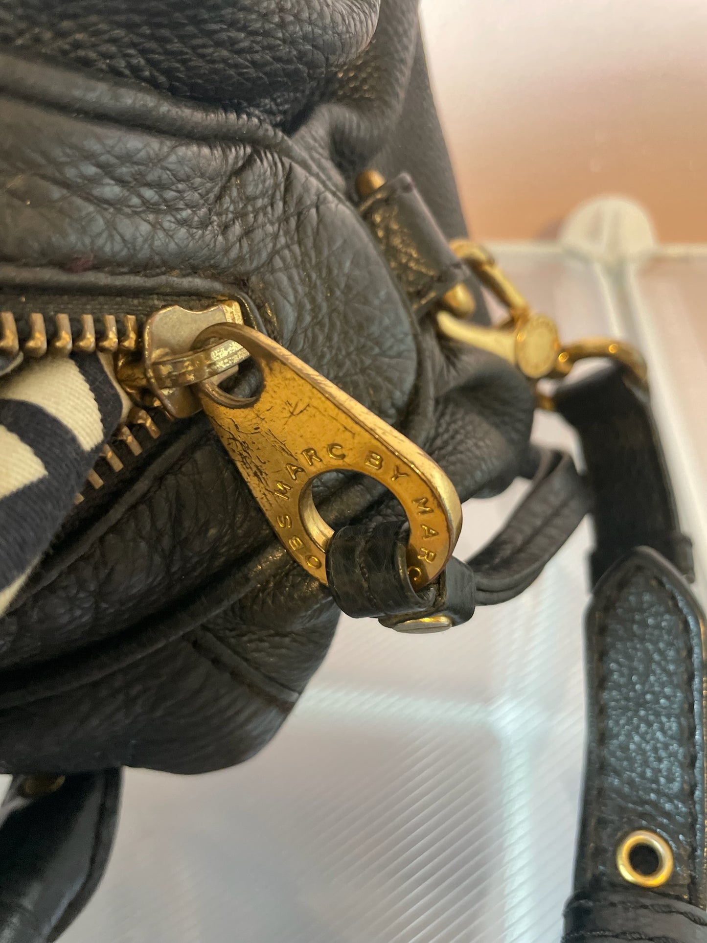 MARC BY MARC JACOBS Classic Q Baby Aidan Satchel – Black Leather