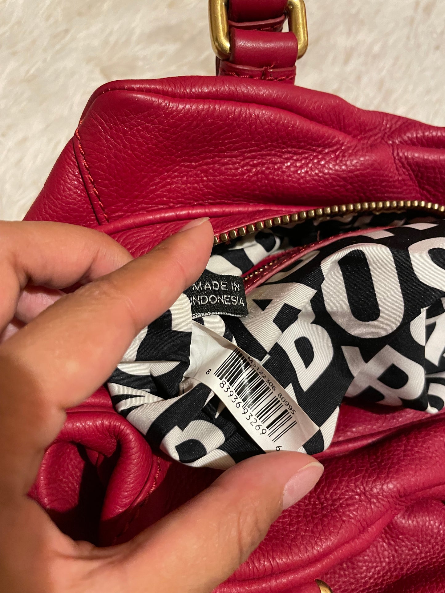 Marc by Marc Jacobs Classic Q Baby Aidan Satchel in Deep Red