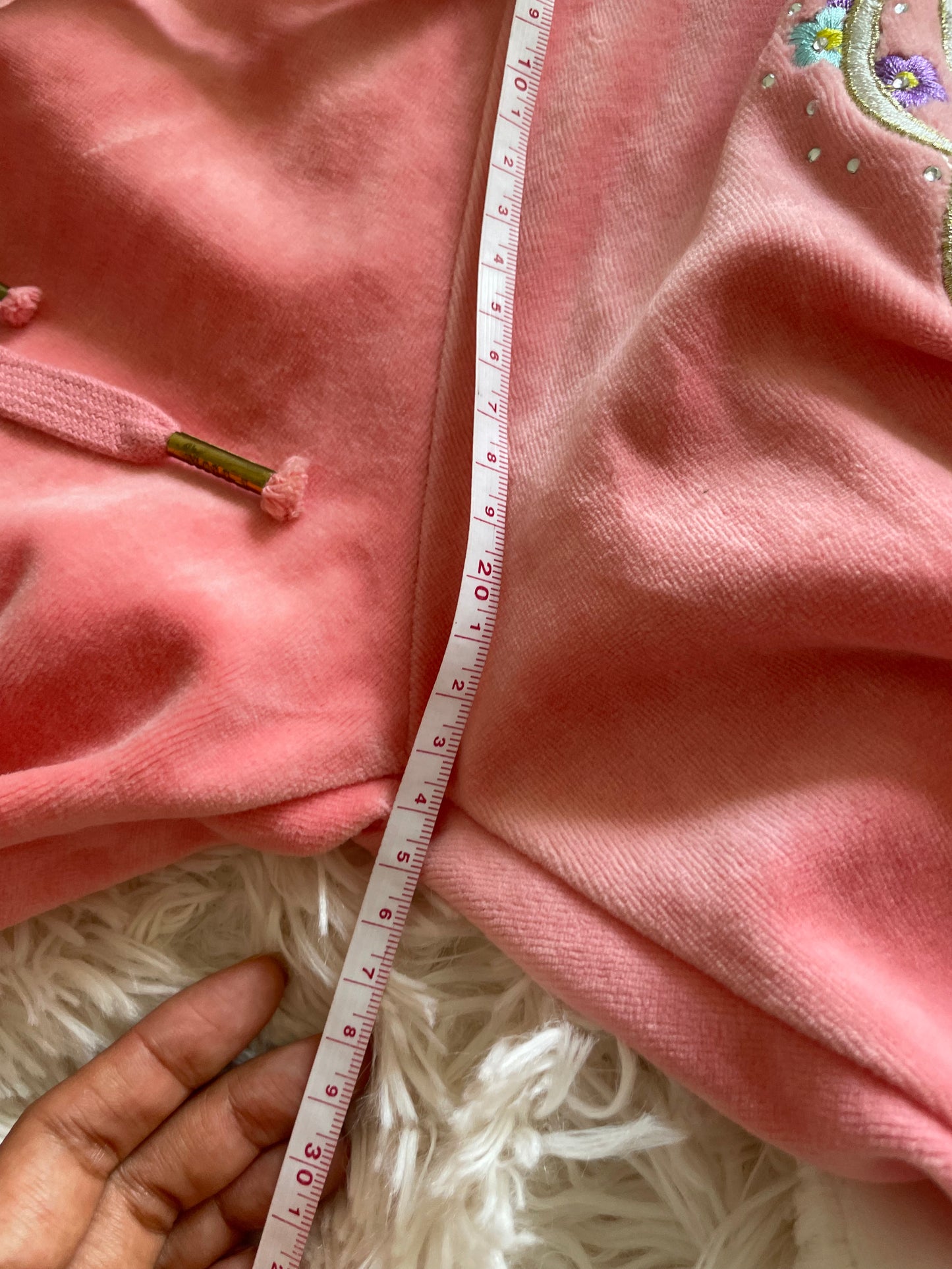 Juicy Couture Velour Tracksuit – Pink Floral Embellished