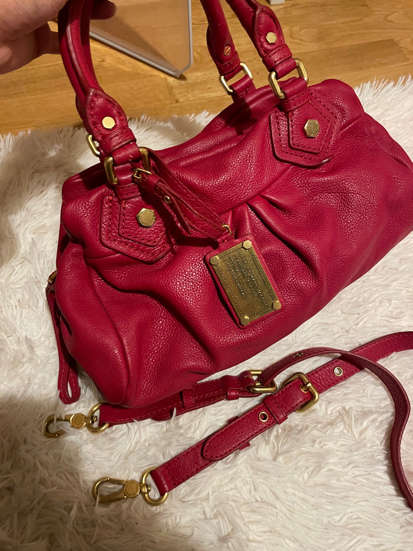 Marc by Marc Jacobs Classic Q Baby Aidan Satchel in Deep Red