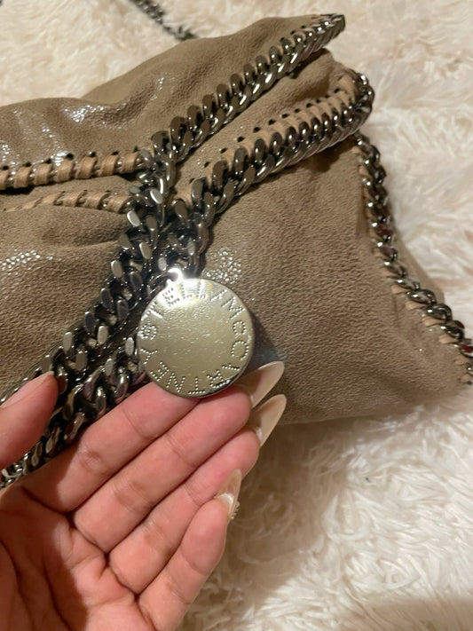 Stella McCartney Falabella Fold-Over Tote Bag – Shimmer Taupe