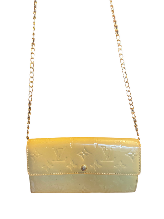 Louis Vuitton Vernis Pochette Felicie Chain Wallet – Light Yellow