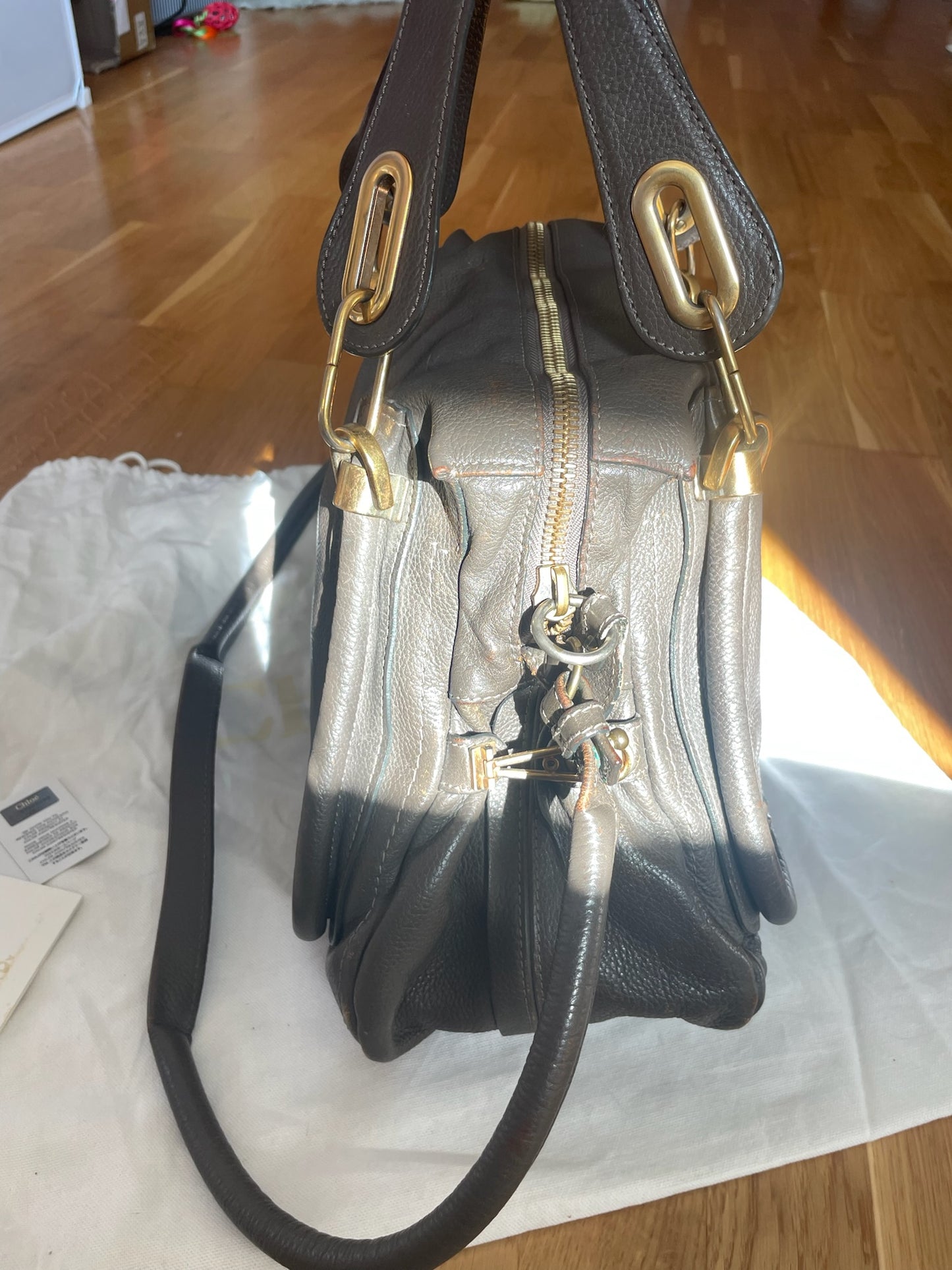 Chloé Paraty Medium Satchel Bag– Black Grained Leather