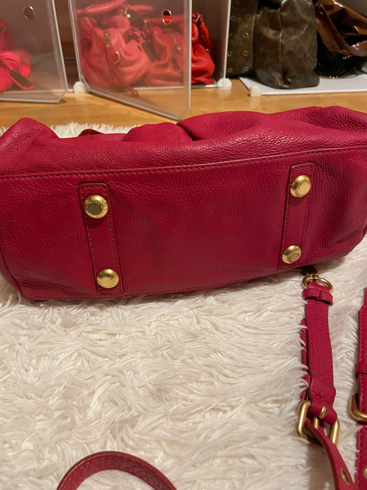 Marc by Marc Jacobs Classic Q Baby Aidan Satchel in Deep Red