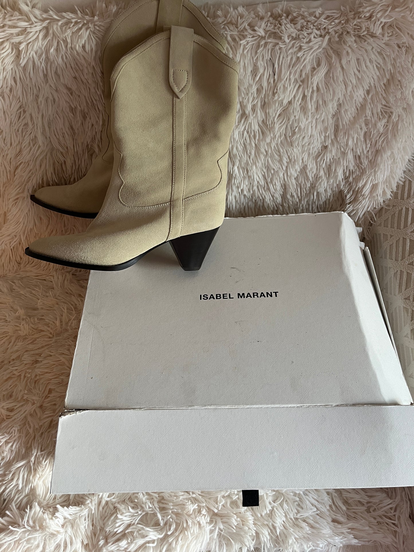 Isabel Marant Denvee Suede Boots – Beige, Size 37