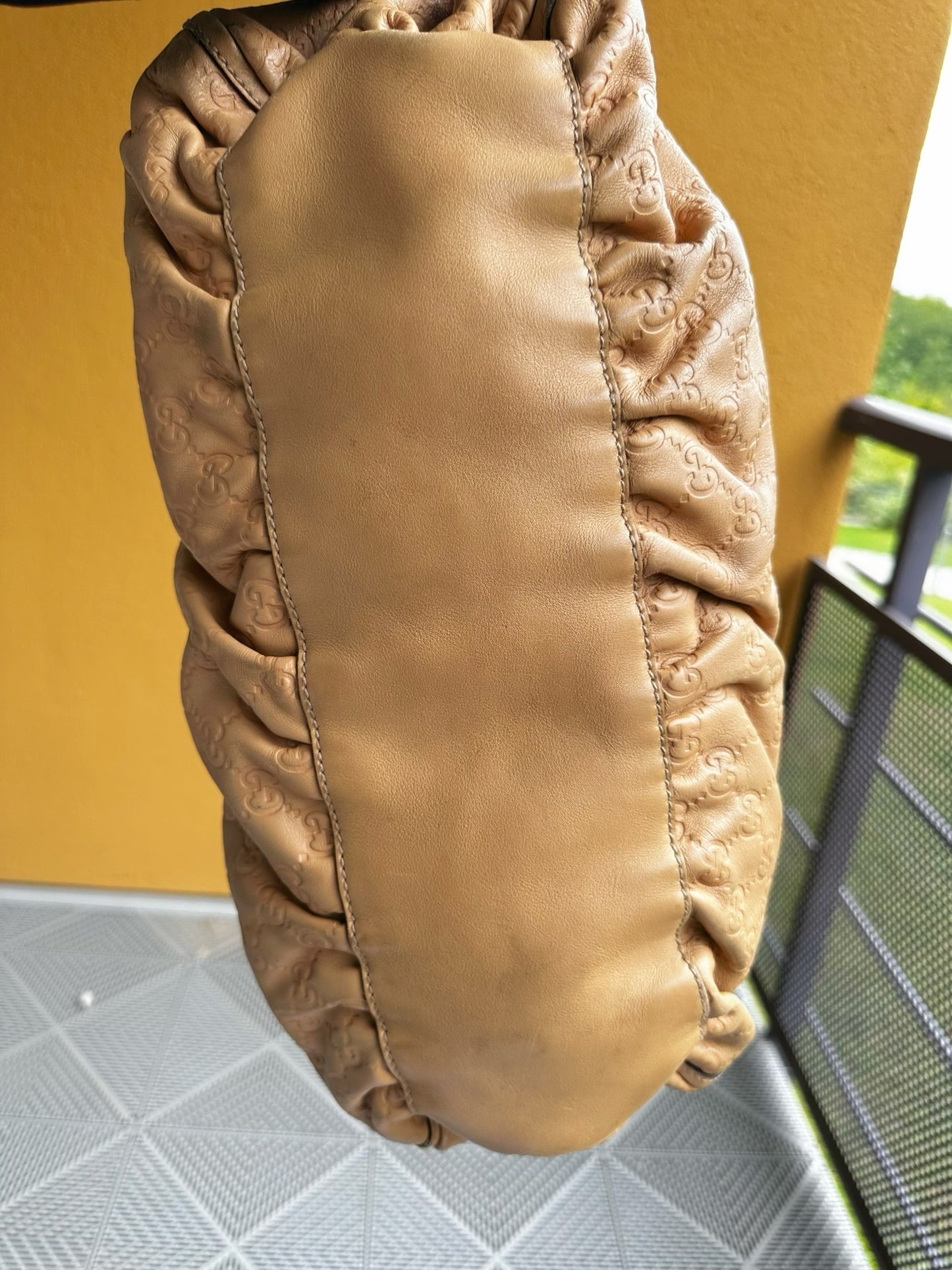 Gucci Jackie O GG Embossed Leather Hobo Bag – Beige