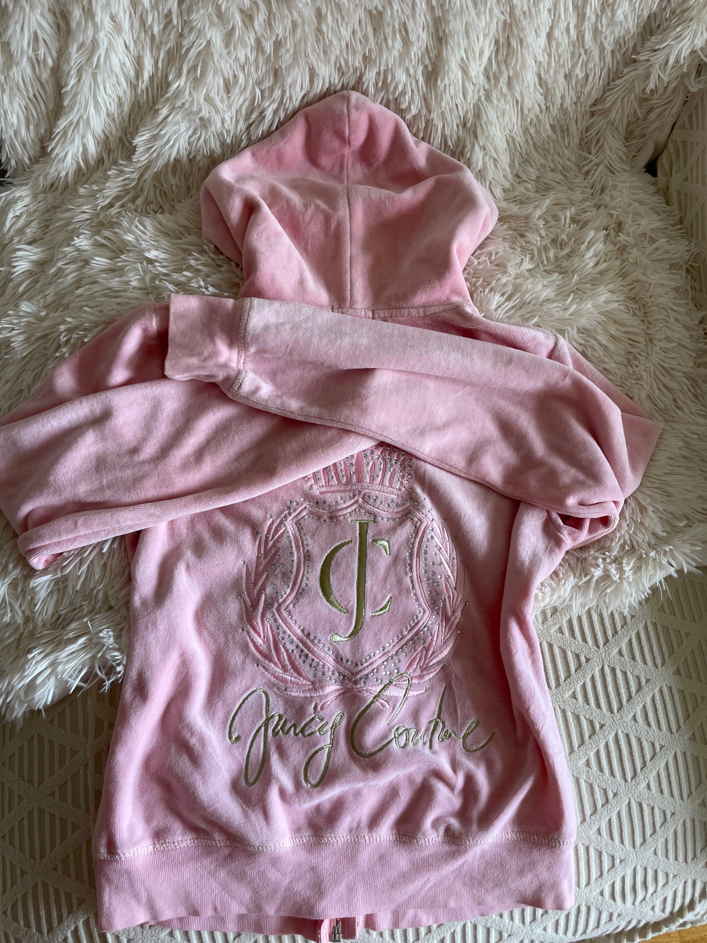 Juicy Couture Velour Hoodie – Pink, Size S