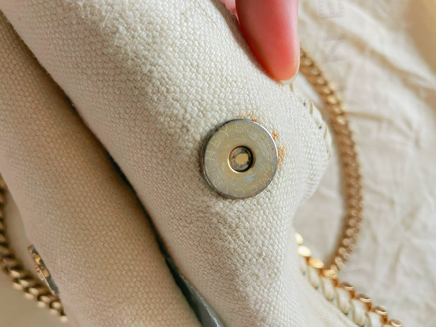 Stella McCartney Falabella Fold Over Tote – Canvas Gold Chain