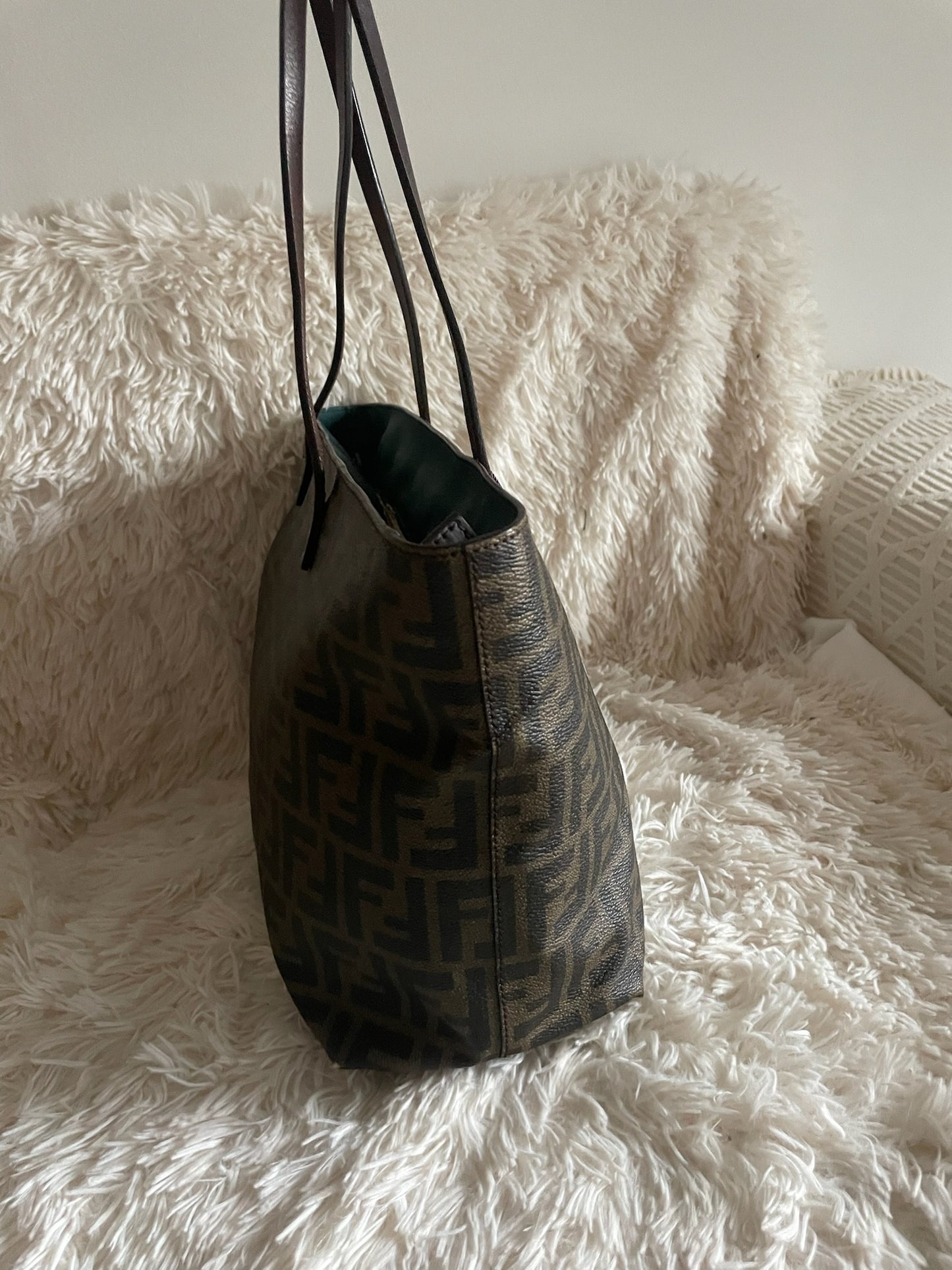Fendi Zucca Canvas Tote Bag – Brown/Green