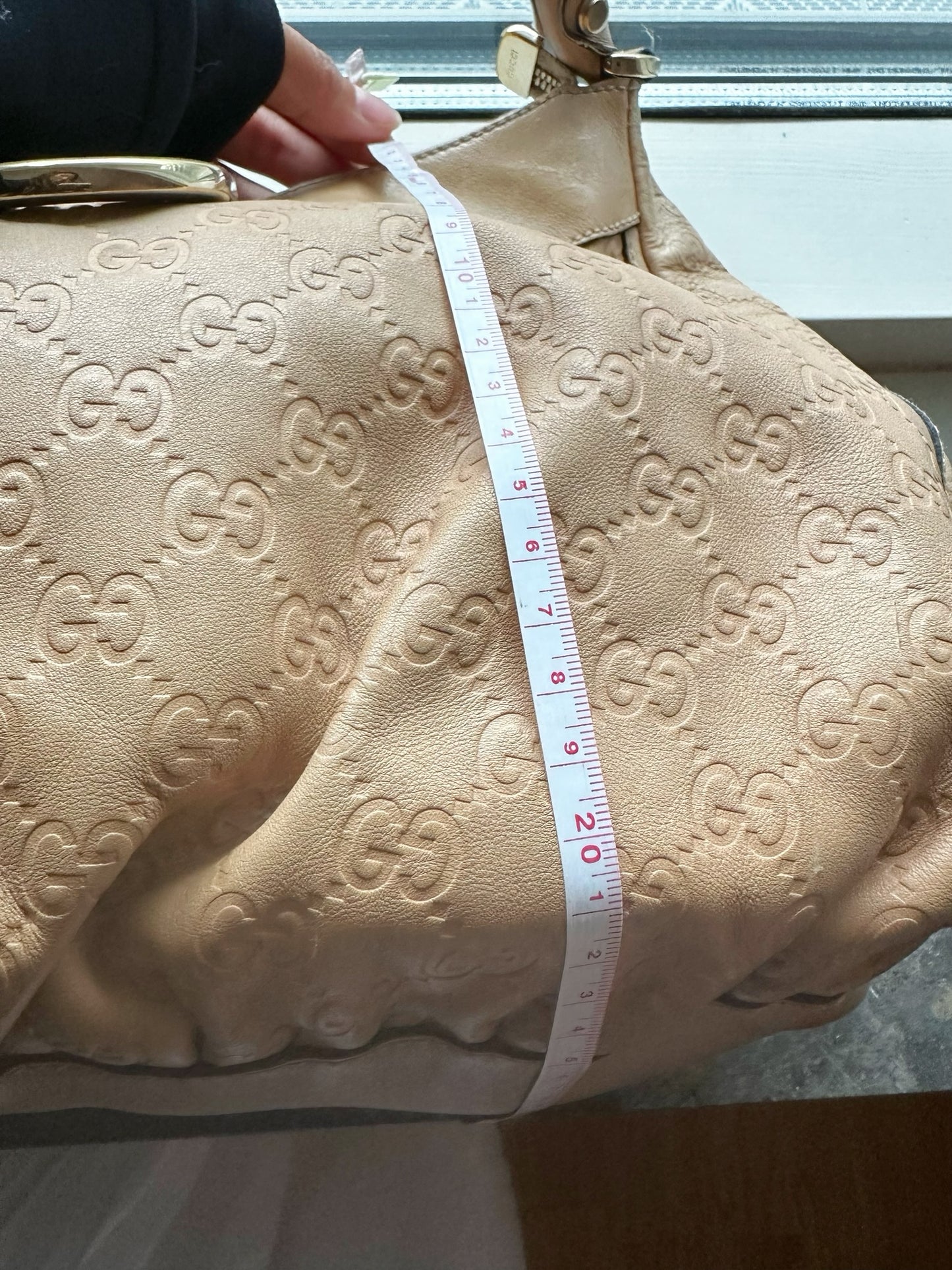 Gucci Jackie O GG Embossed Leather Hobo Bag – Beige