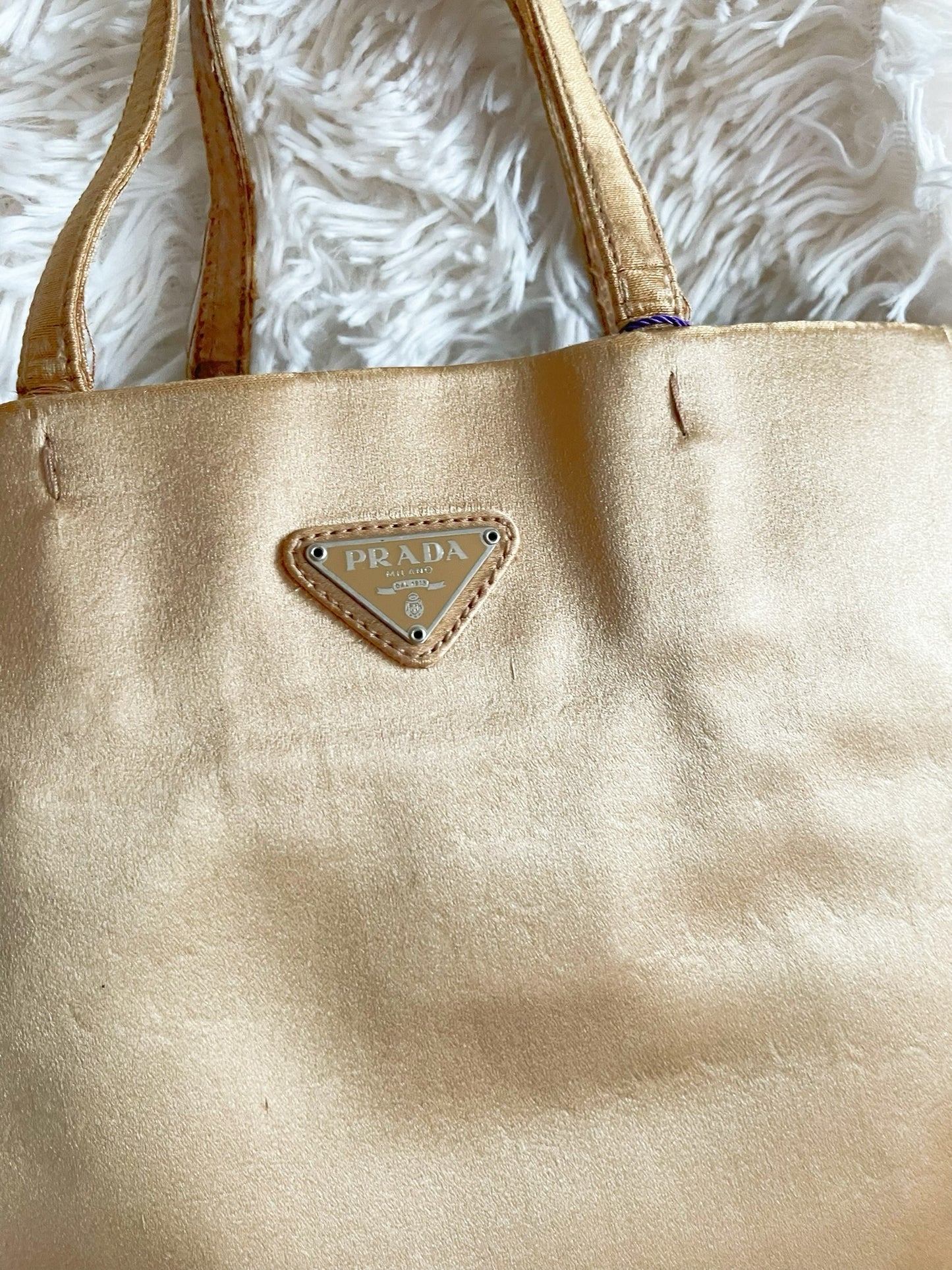 Prada Vintage Satin Tote Bag – Gold