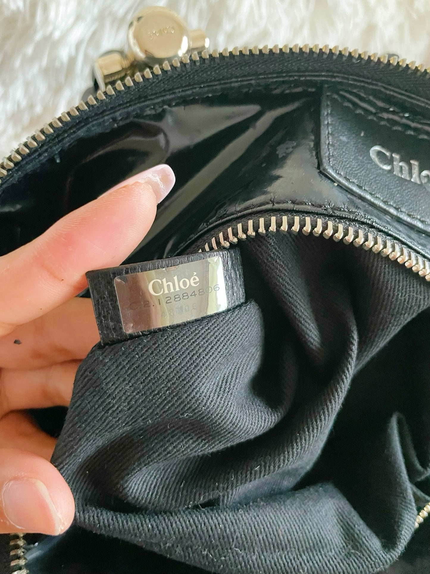 Chloé Patent Leather Satchel Bag – Black