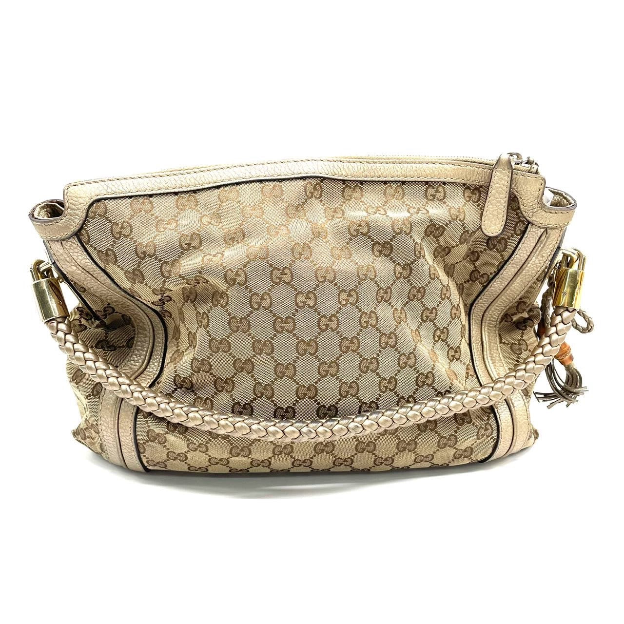 Gucci Marrakech GG lærreds kvast hobo-taske