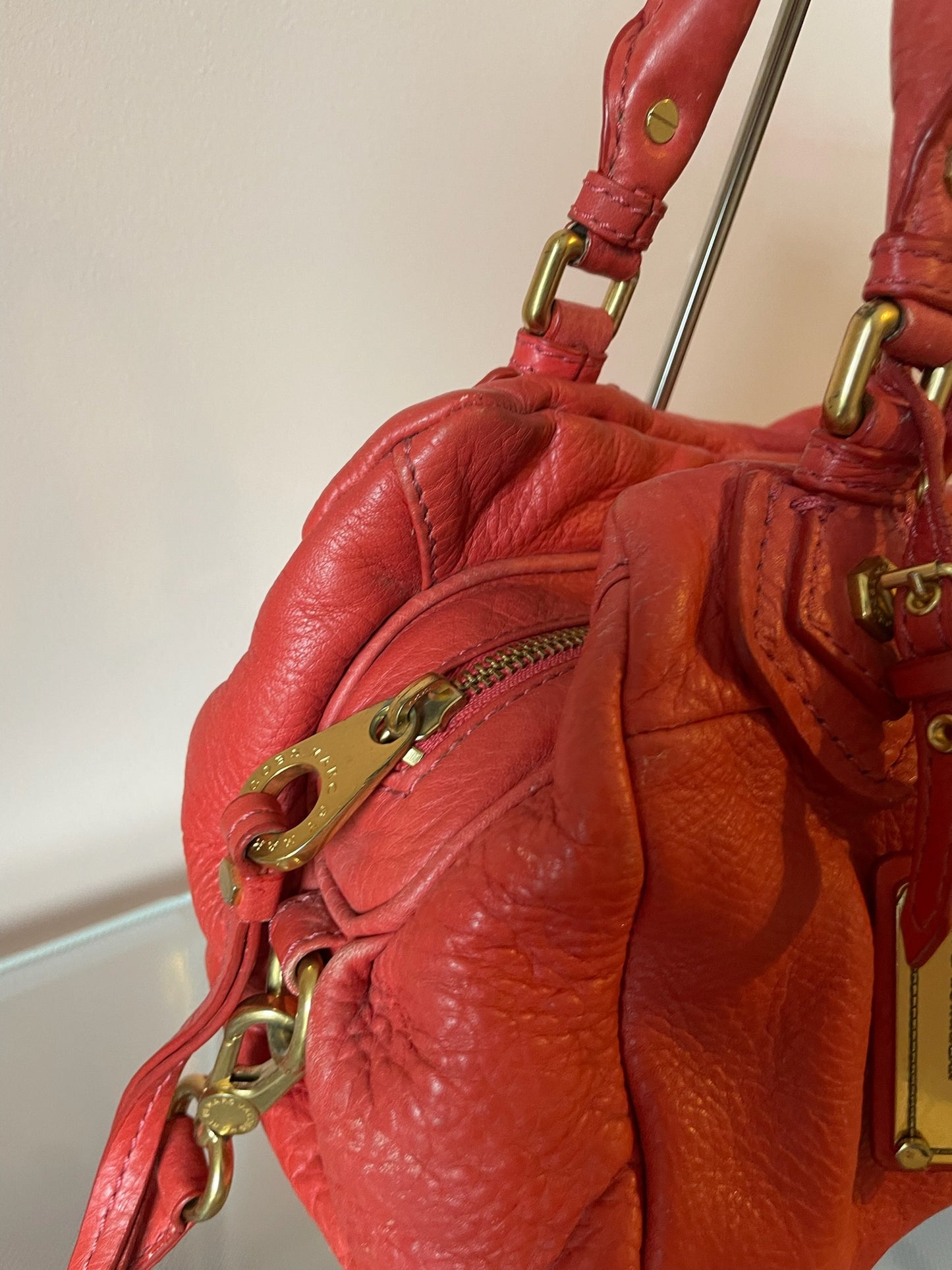 MARC BY MARC JACOBS Classic Q Baby Aidan Satchel – Red Leather