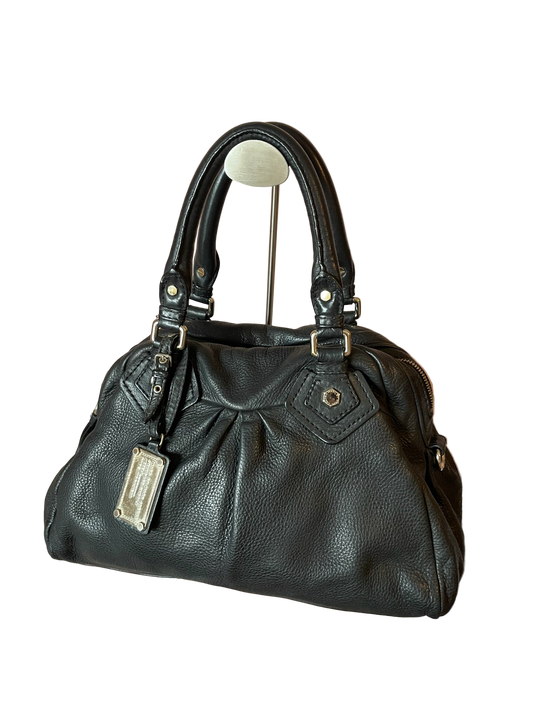 MARC BY MARC JACOBS Classic Q Baby Aidan Satchel – Black with Silver Hardware